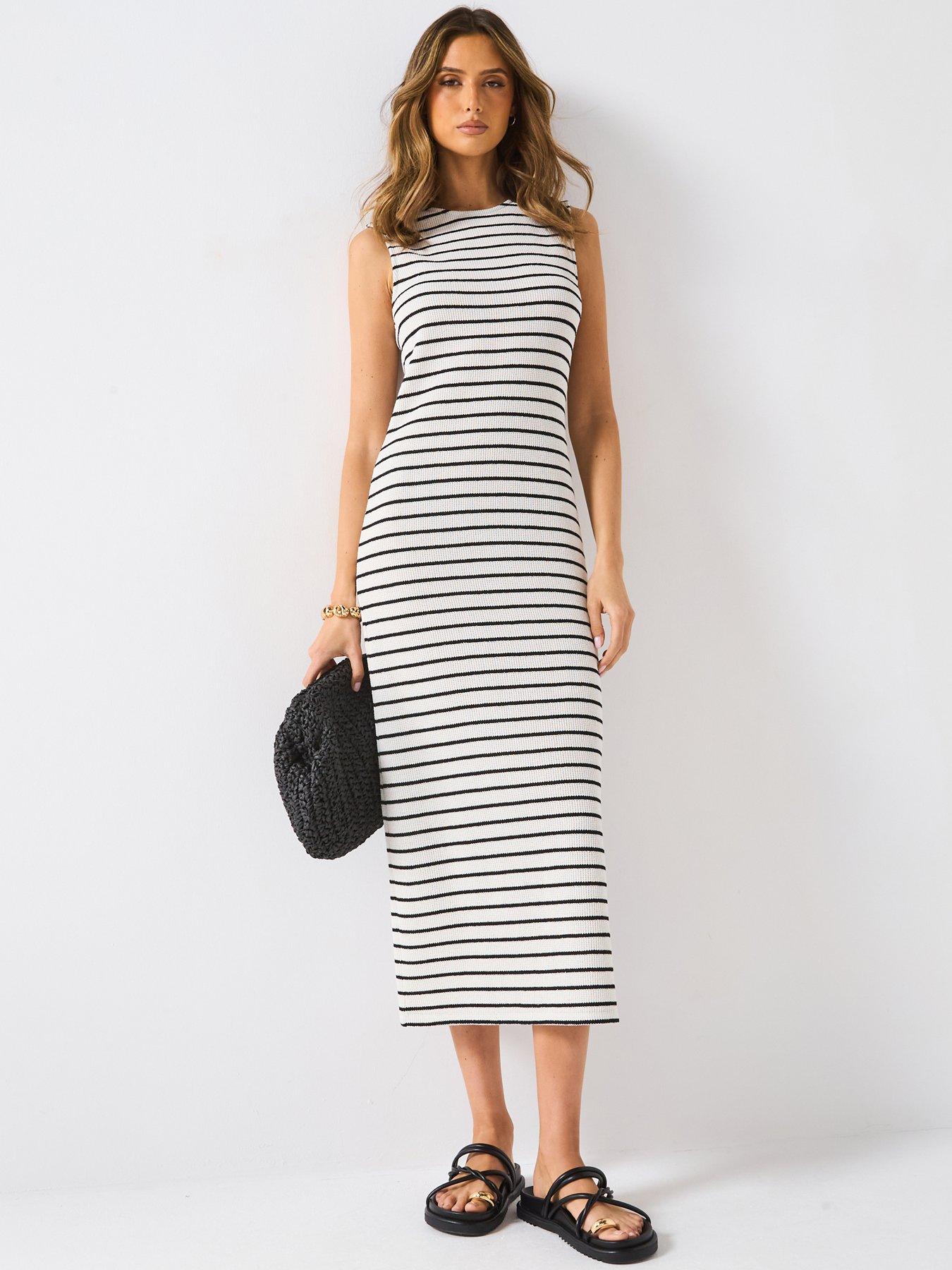 undefined Textured Column Dress - White
