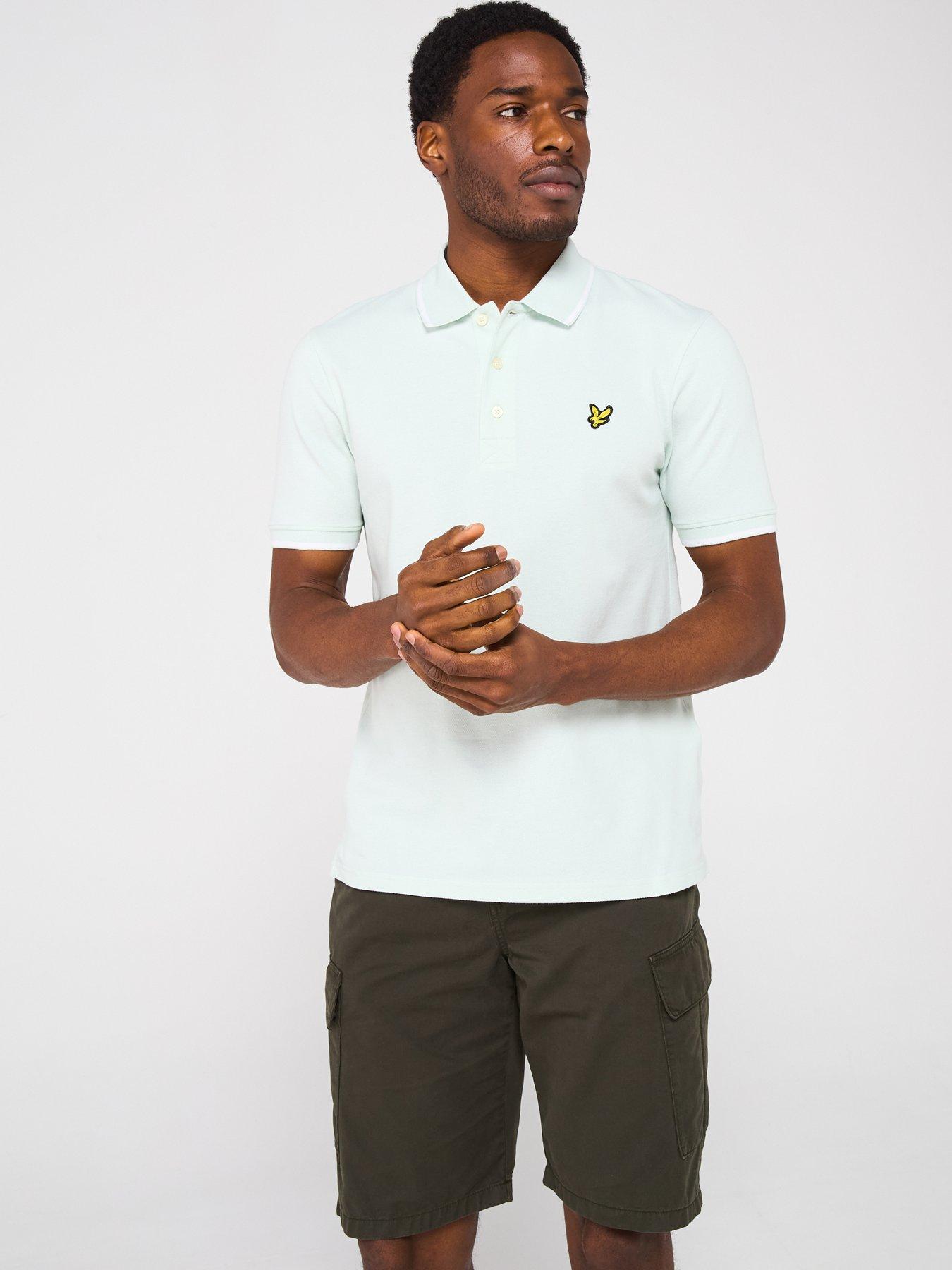 undefined Tipped Polo Shirt - Light Blue
