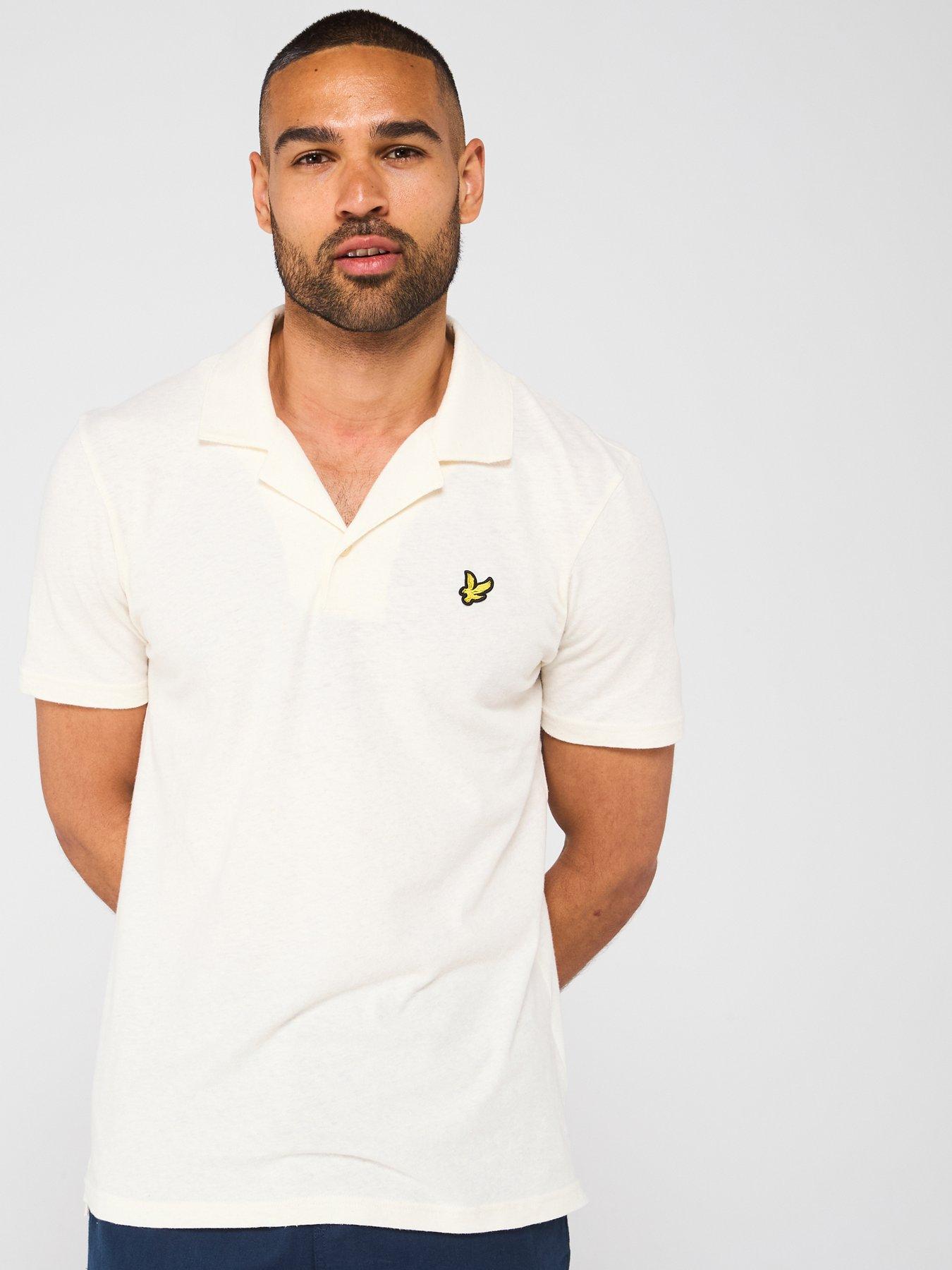 undefined Linen Revere Collar Polo Shirt - Natural