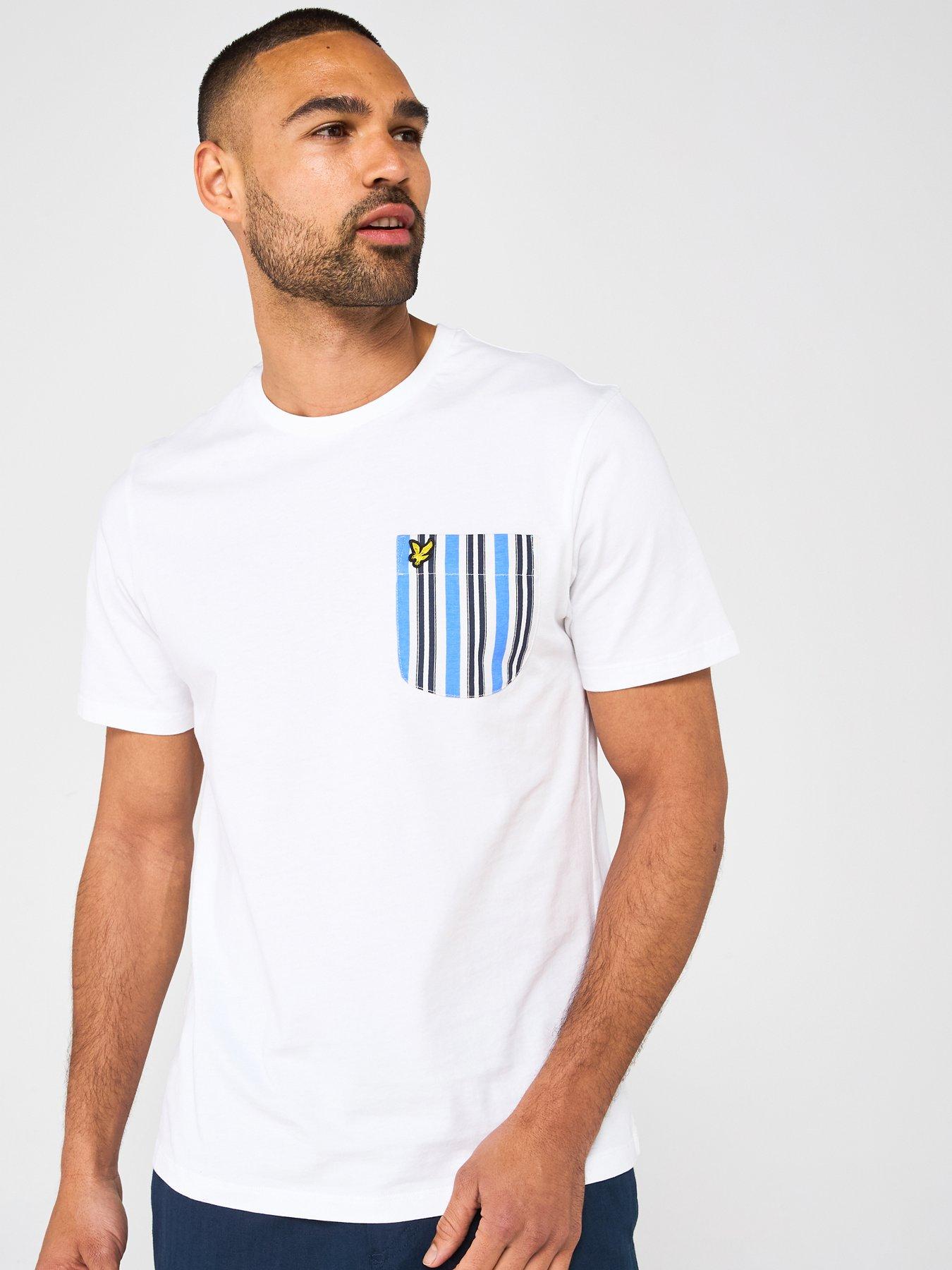 undefined Stripe Pocket T-Shirt - White