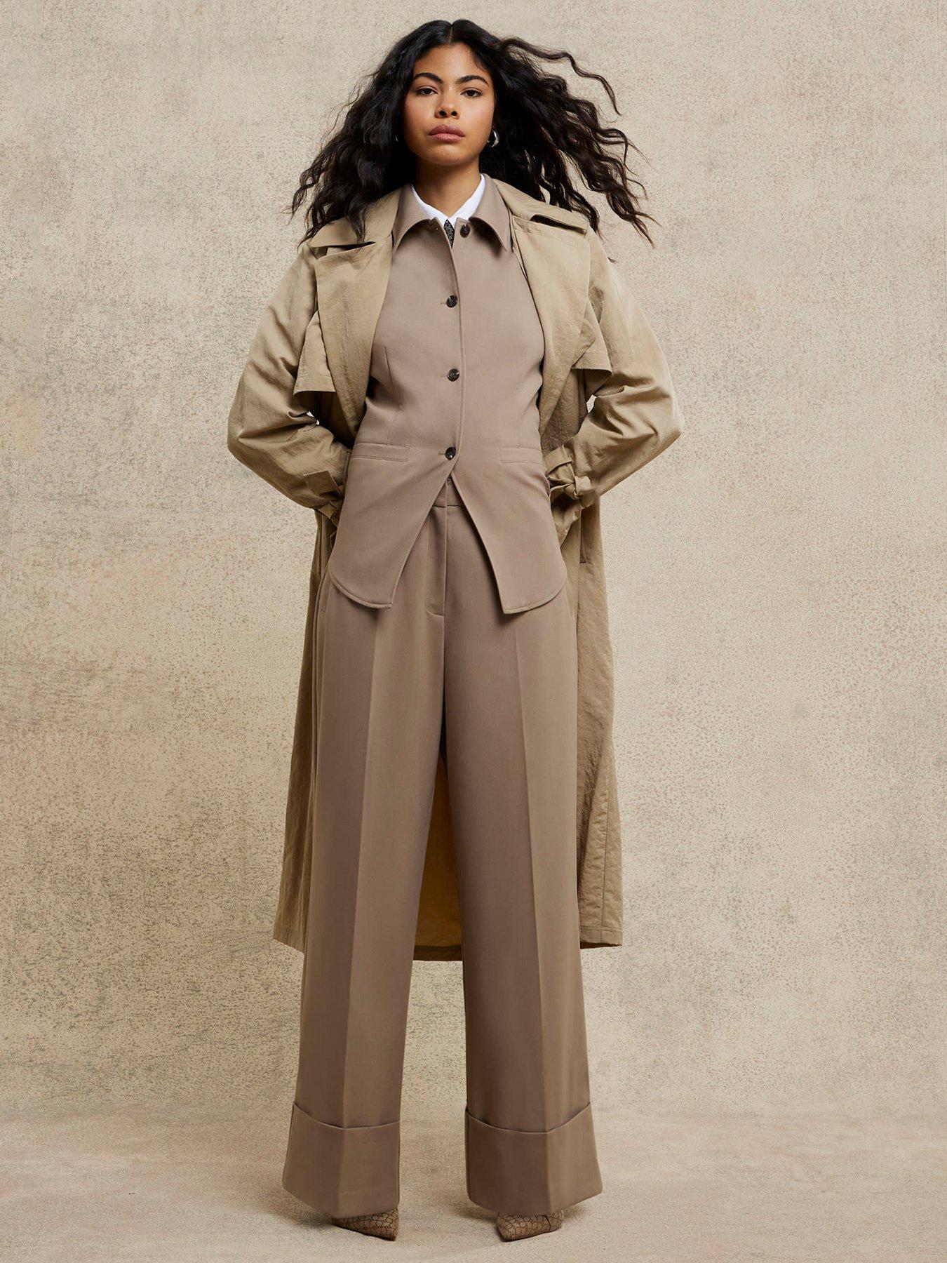 undefined Wide Leg Trouser - Beige