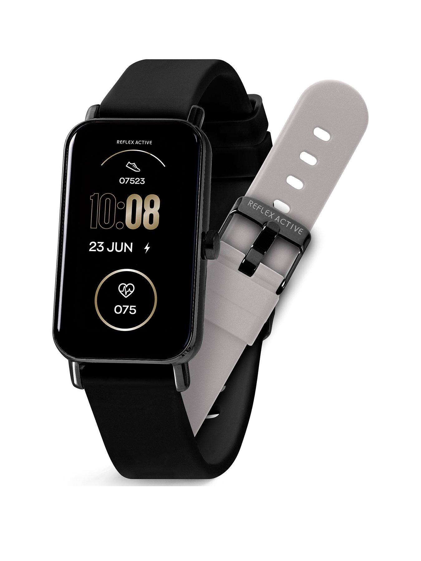 Reflex Active Series 53 Smart Black and Grey Interchangeable Strap Calling Watch