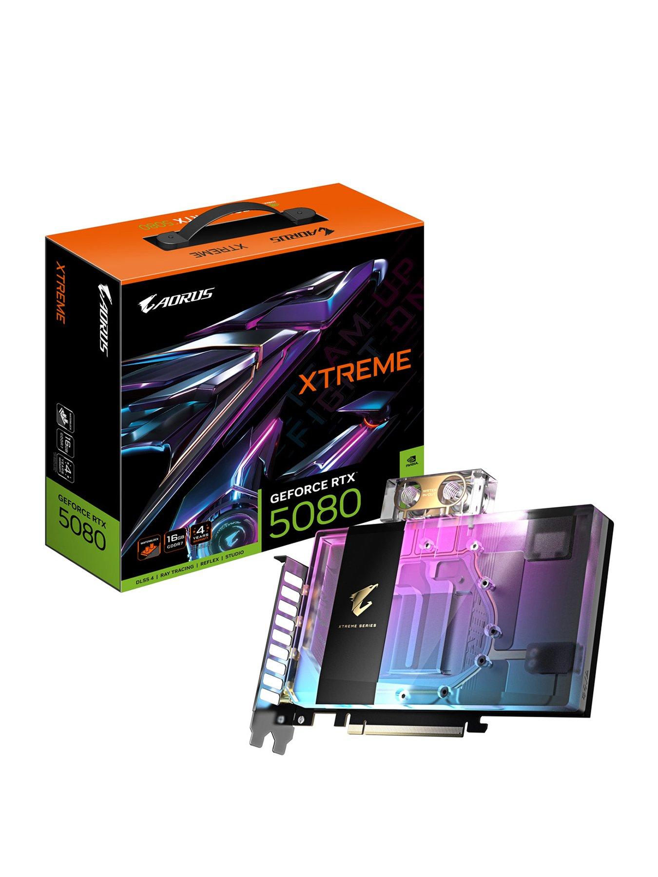 GIGABYTE Aorus NVIDIA GeForce RTX 5080 16Gb GDDR7 Xtreme Waterforce WB Overclocked Graphics Card