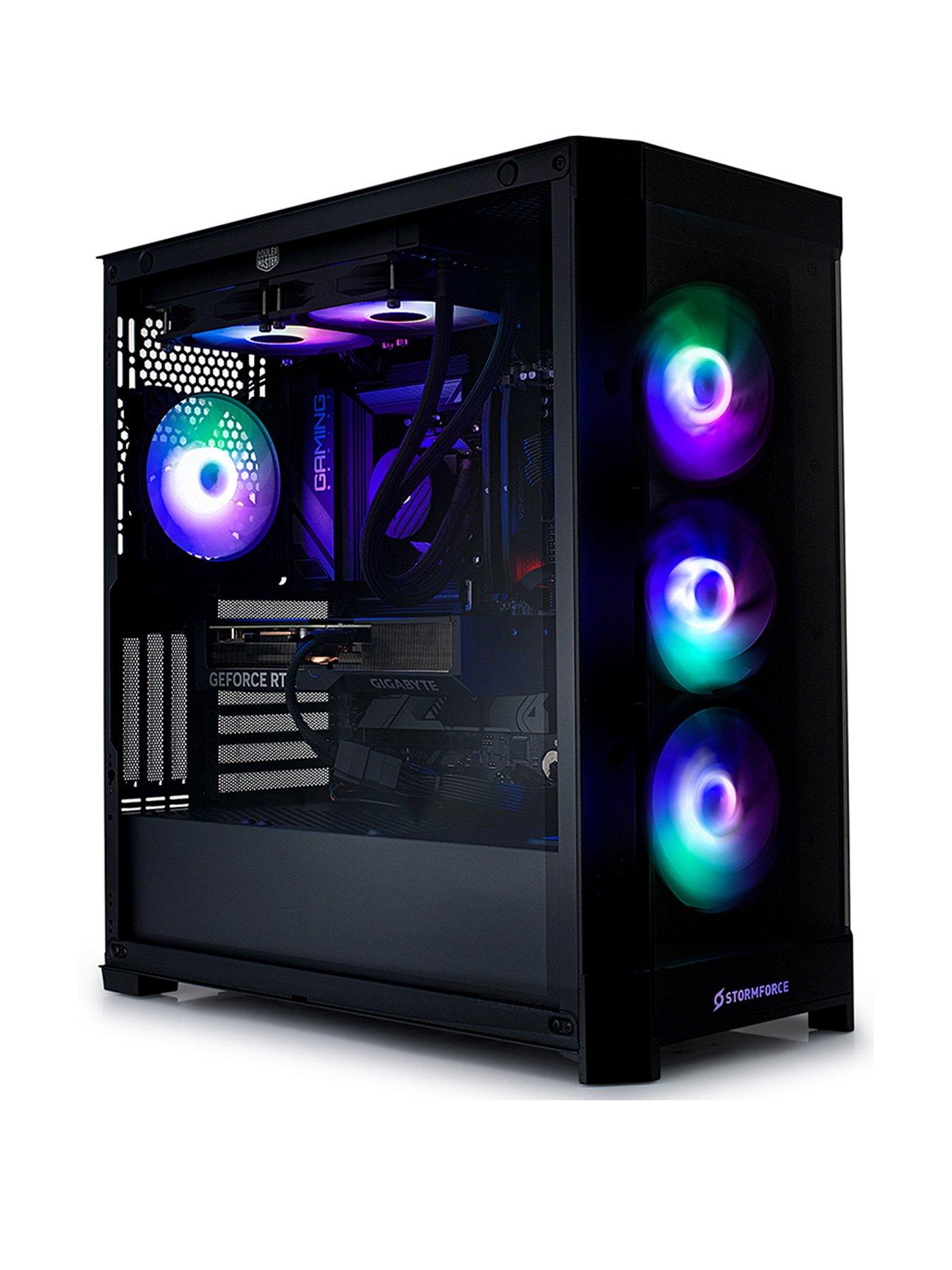 Stormforce Duoface Gaming Desktop - GeForce RTX 5070 Ti, AMD Ryzen 7, 32GB RAM, 2TB SSD - Black
