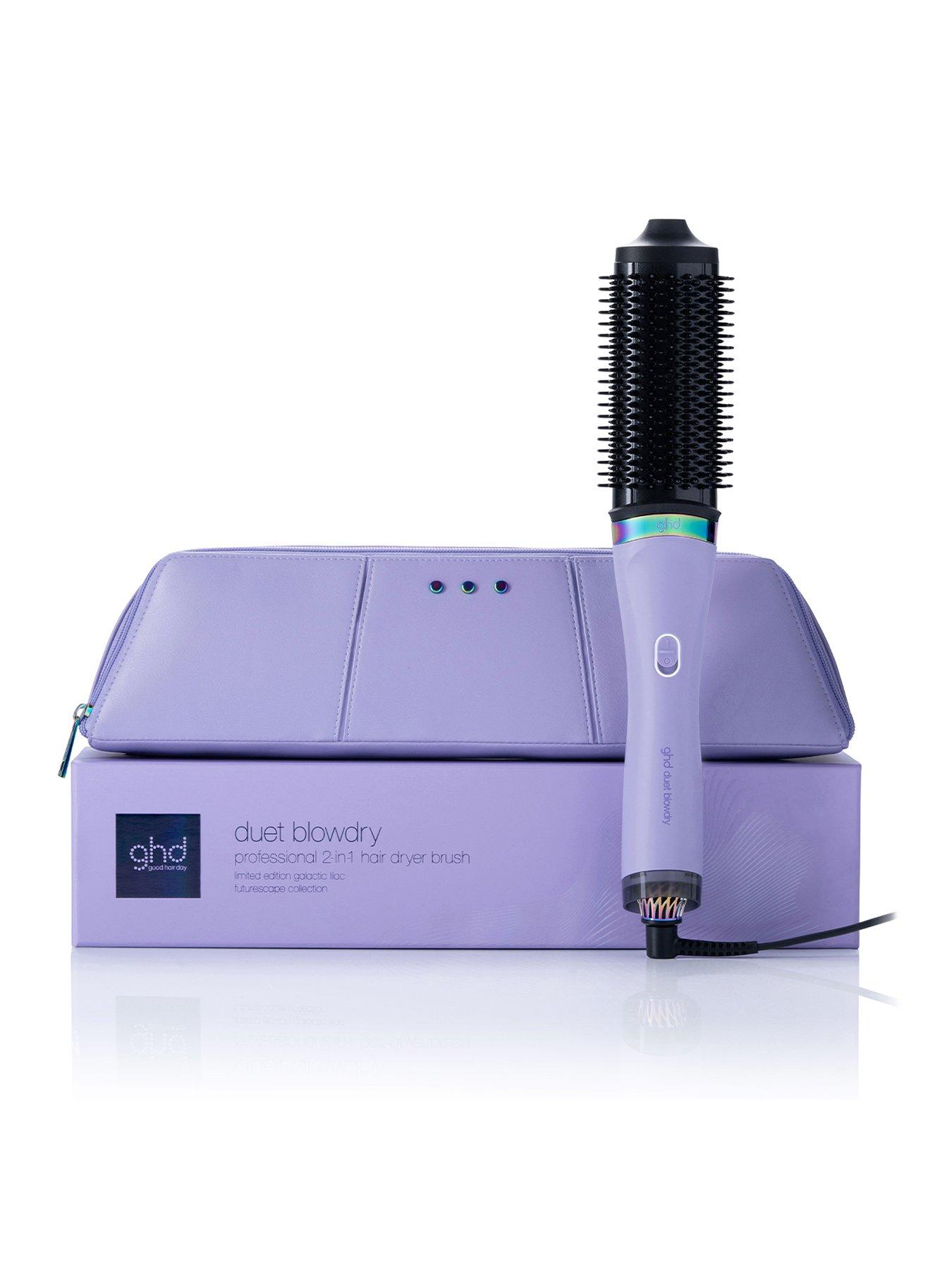 undefined Duet Blowdry Limited Edition Hair Dryer Brush in Galactic Lilac with Matching Heat-Resistant Bag  &  Mat
