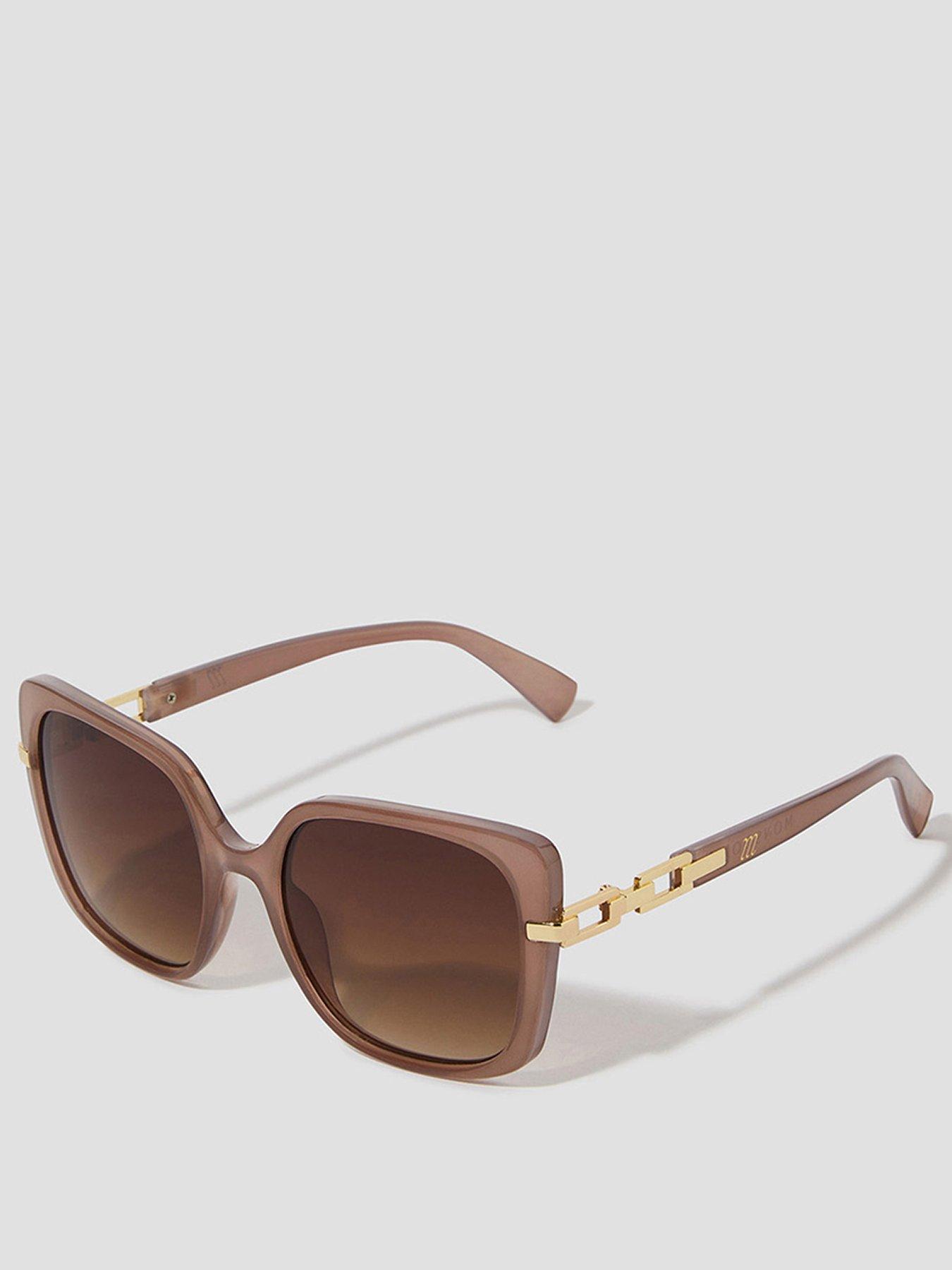 undefined Link Detail Oversized Sunglasses - Pink