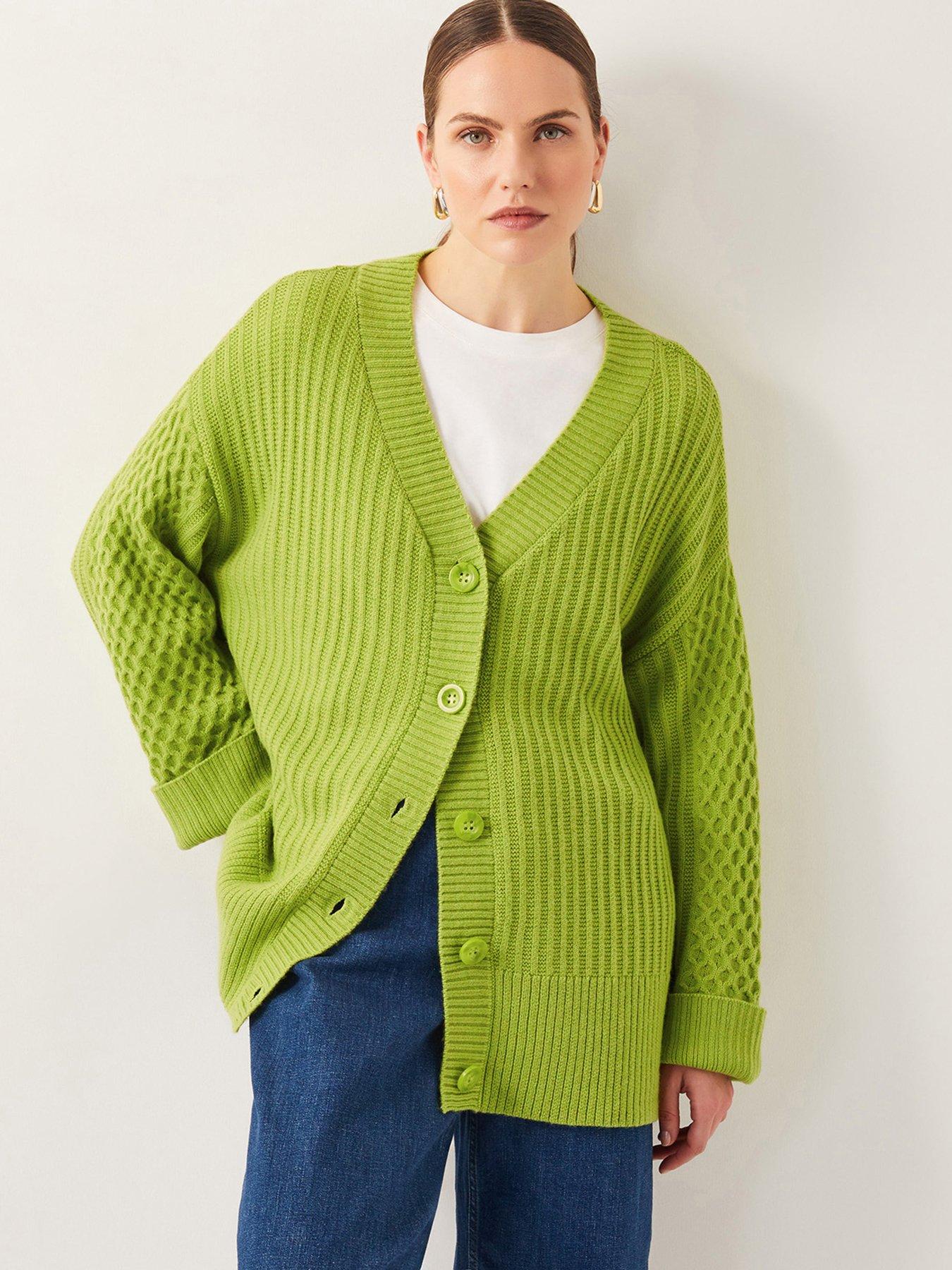 Image 1 of 5 of Monsoon Opal Oversized Cardi - Green