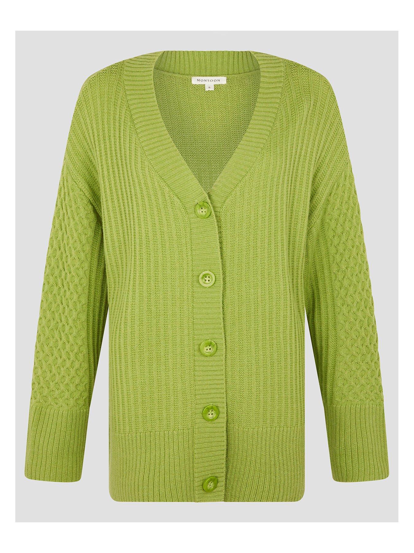 Image 3 of 5 of Monsoon Opal Oversized Cardi - Green