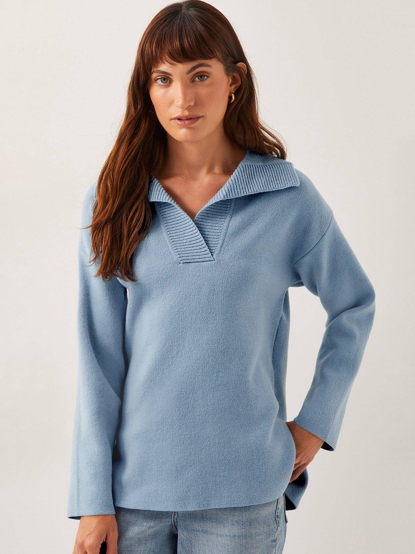 undefined Cherry Collar Jumper - Blue