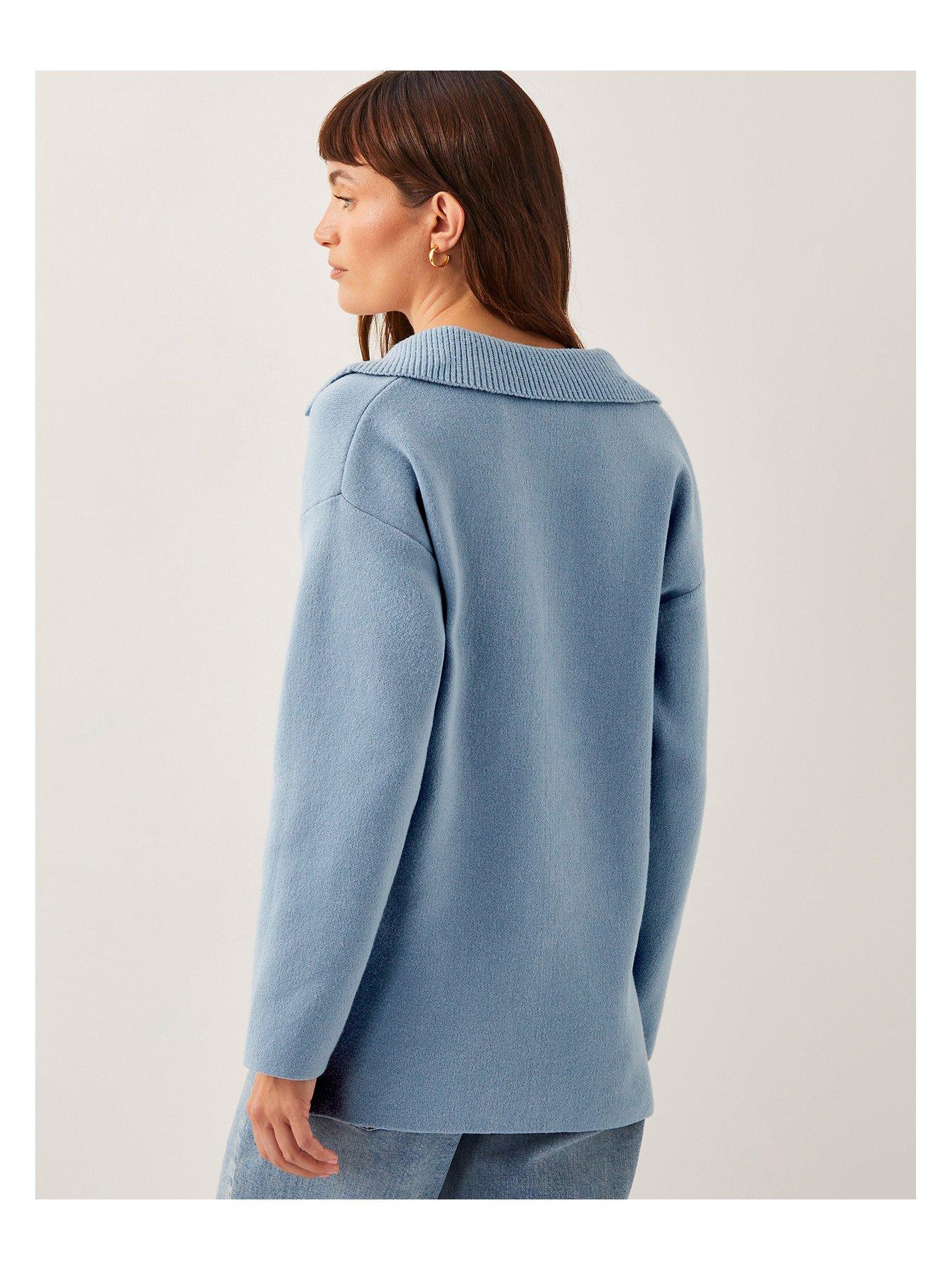 Image 2 of 5 of Monsoon Cherry Collar Jumper - Blue