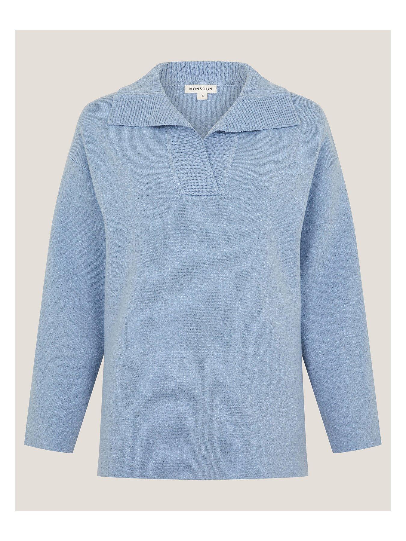 Image 3 of 5 of Monsoon Cherry Collar Jumper - Blue