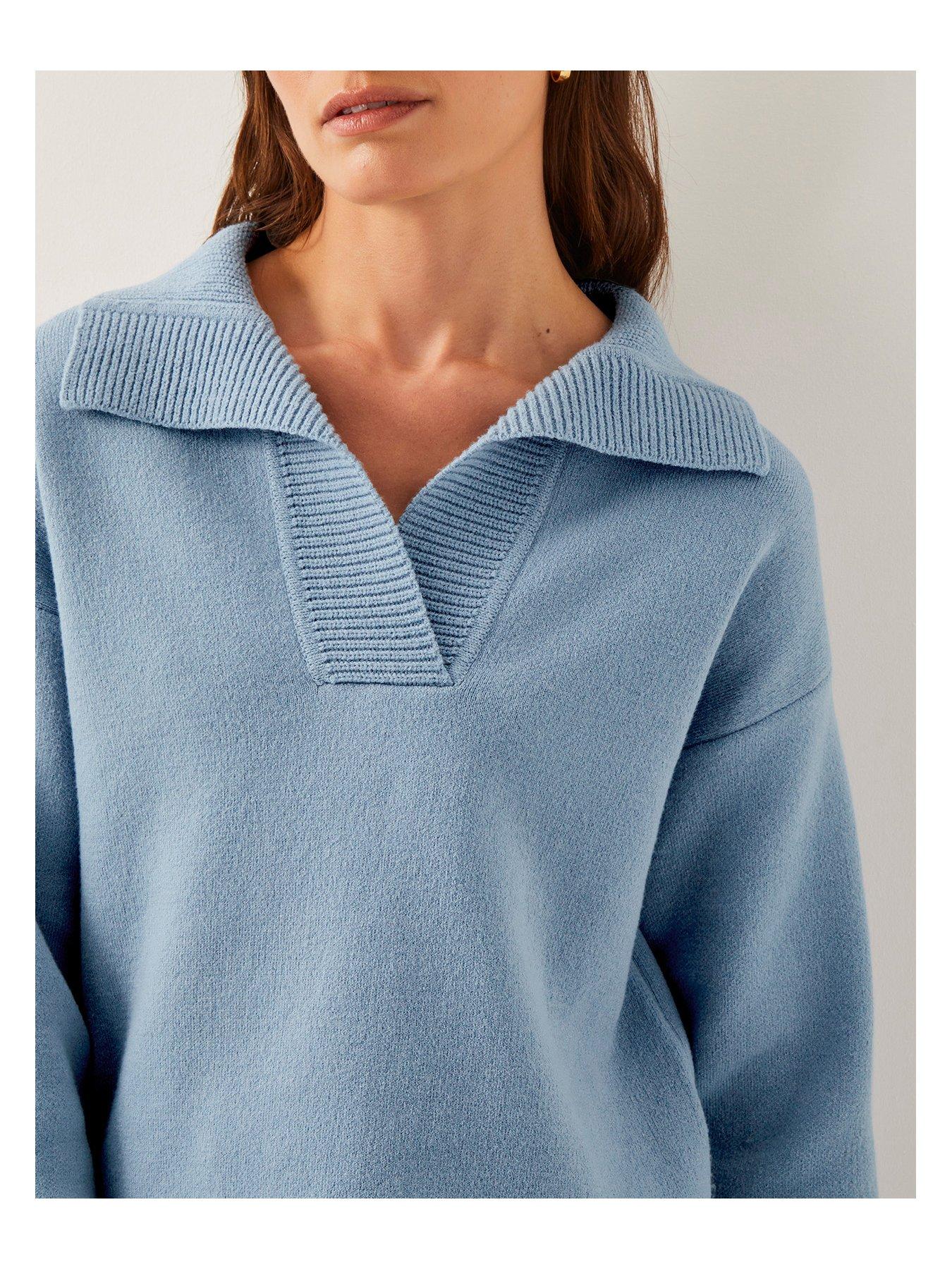 Image 5 of 5 of Monsoon Cherry Collar Jumper - Blue
