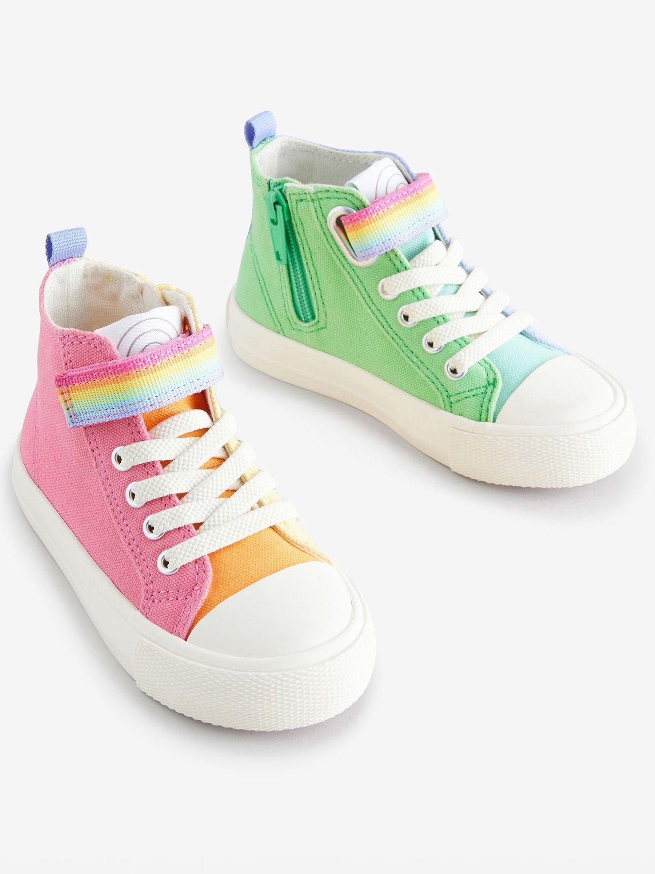undefined Younger Girls Canvas Hi Top Trainers - Multi