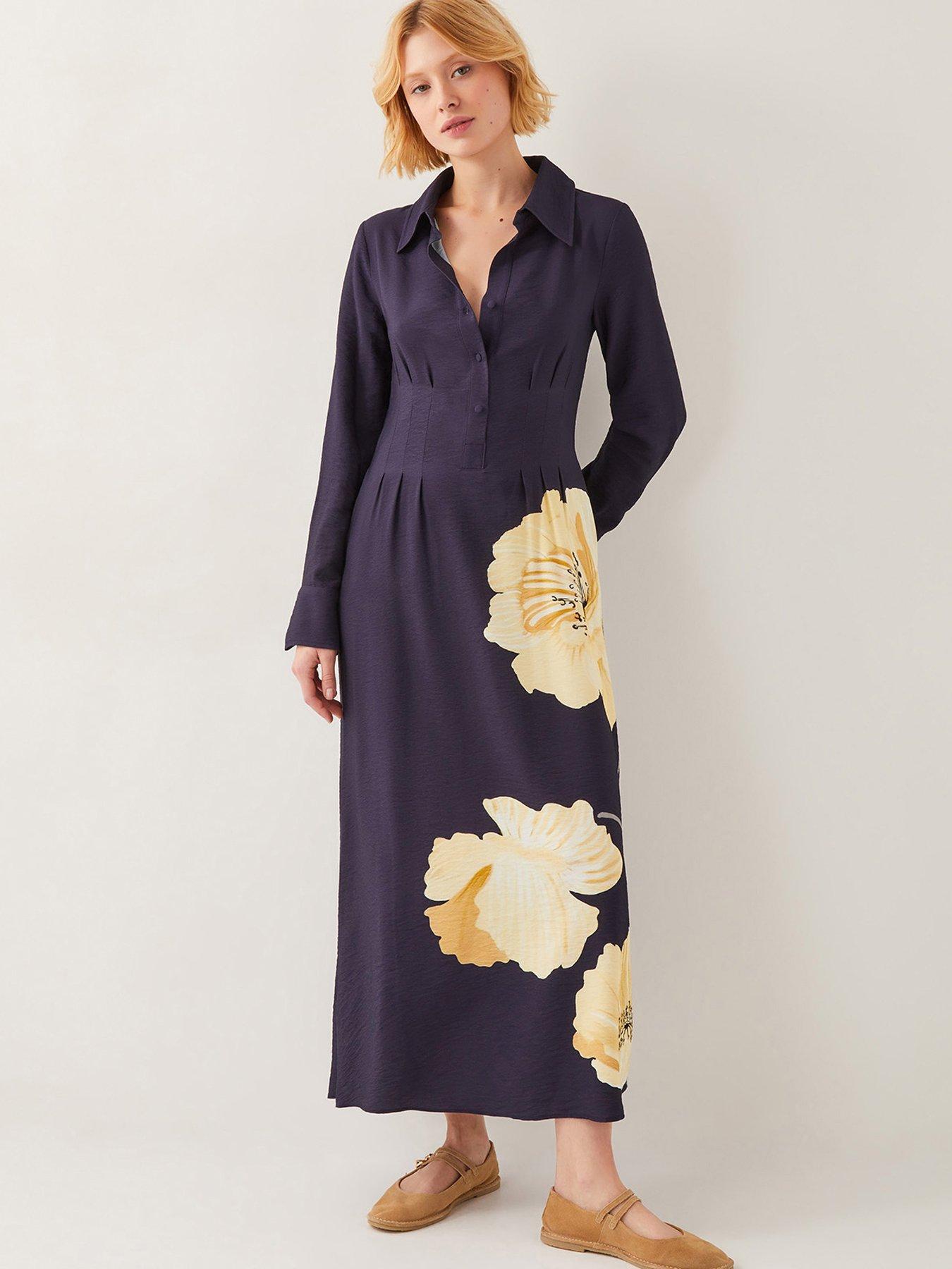 undefined Fearne Flower Dress - Navy