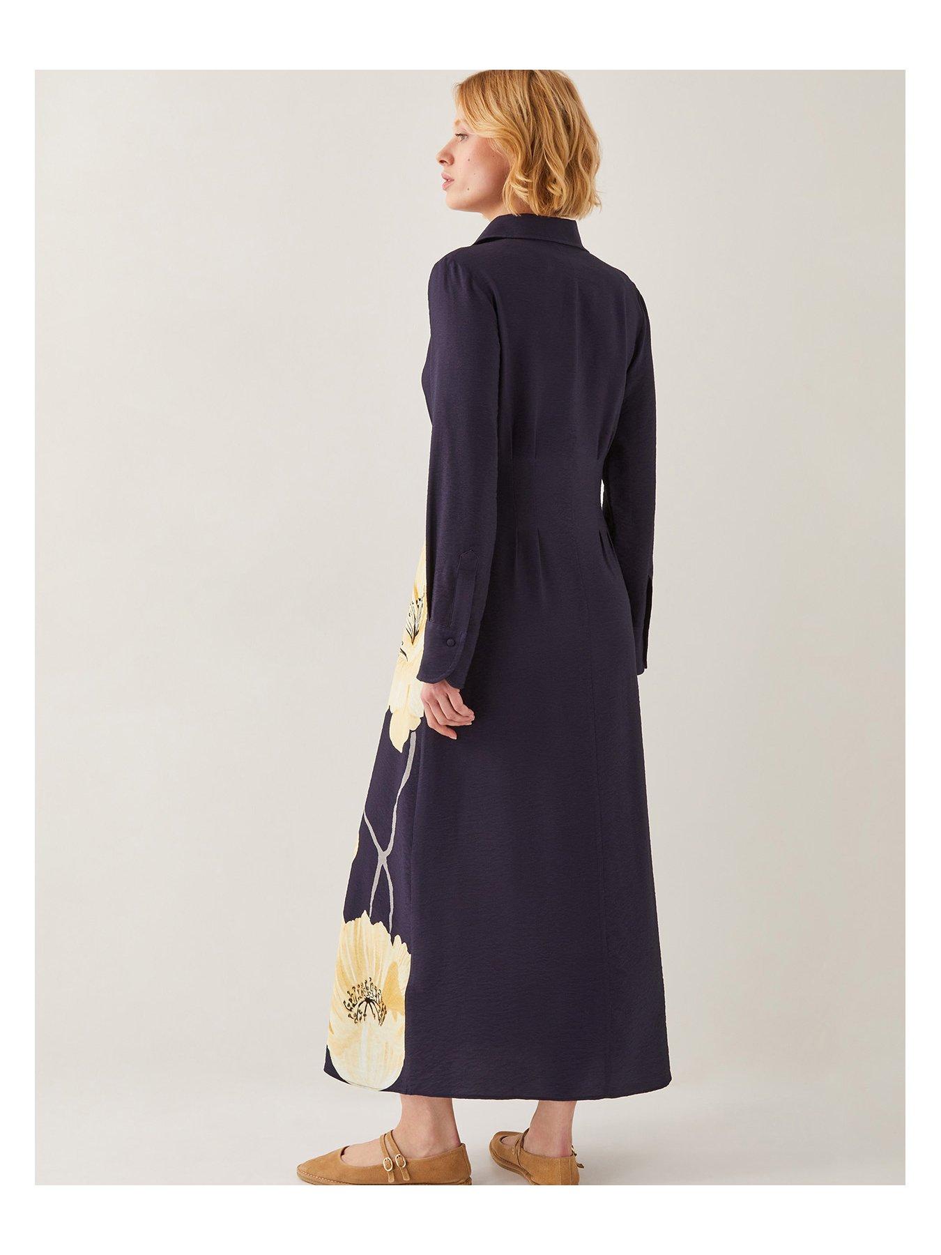 Image 2 of 6 of Monsoon Fearne Flower Dress - Navy