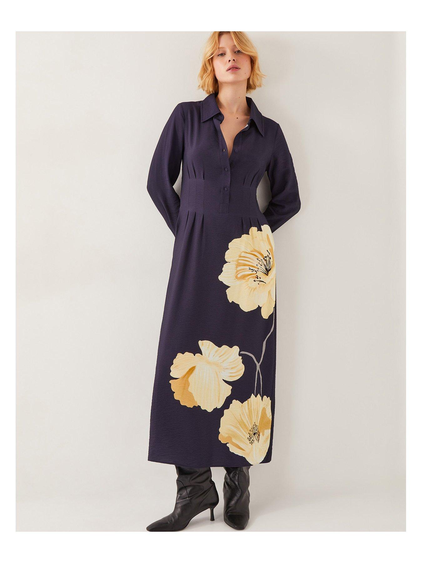 Image 6 of 6 of Monsoon Fearne Flower Dress - Navy