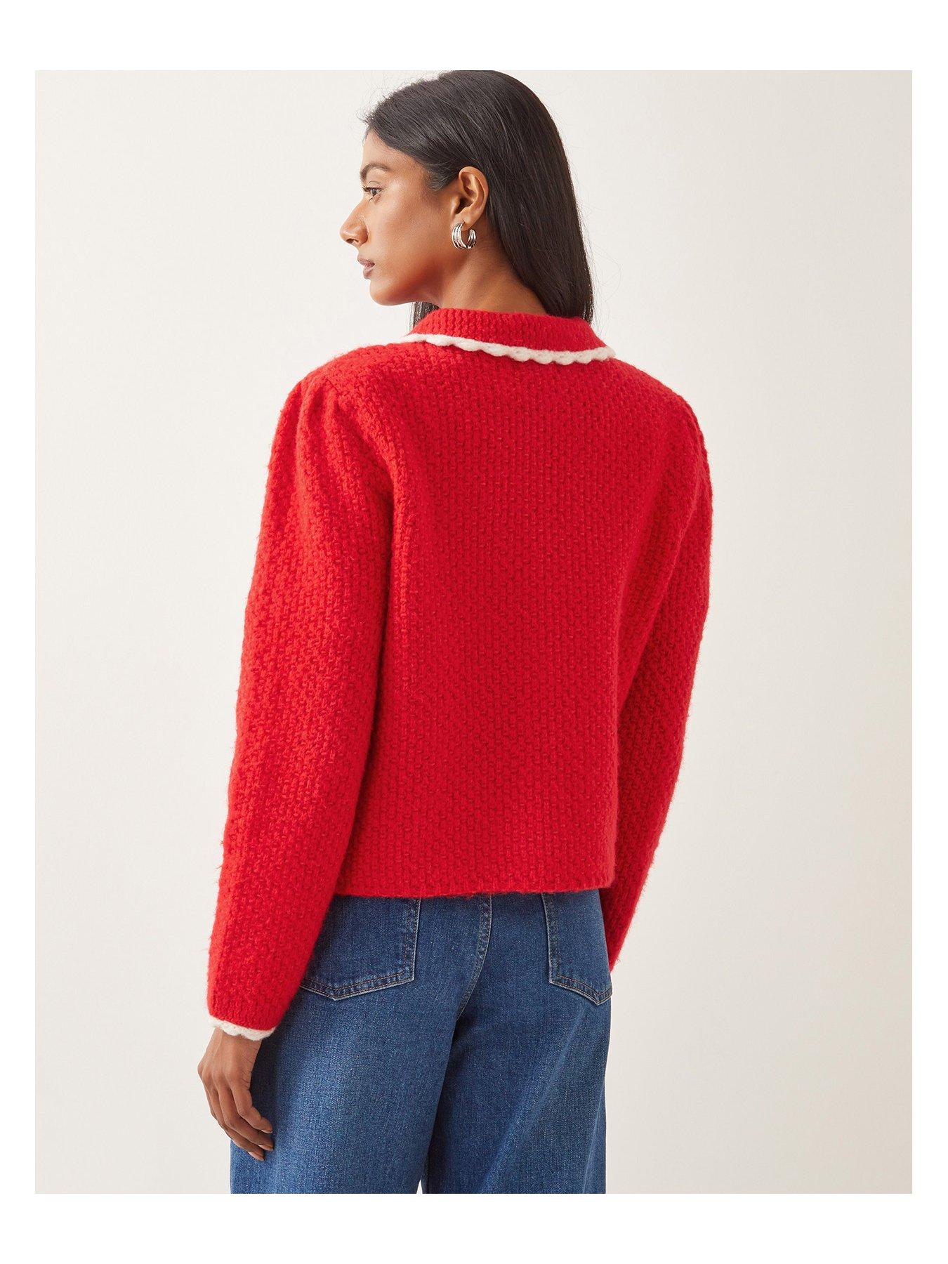 Image 2 of 4 of Monsoon Nina Knit Jacket - Red