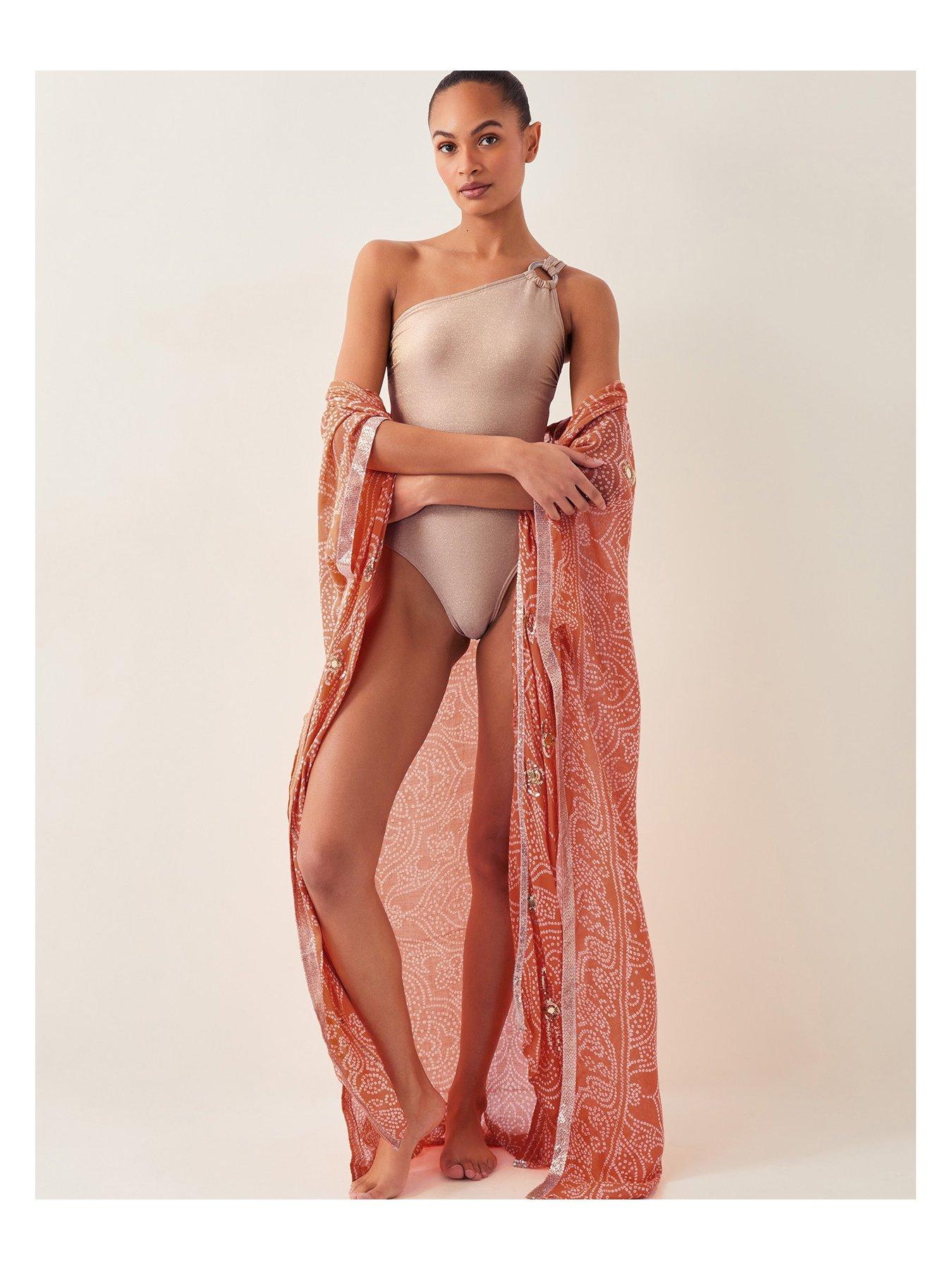 Image 6 of 6 of Monsoon Kimi Lurex Swimsuit - Gold