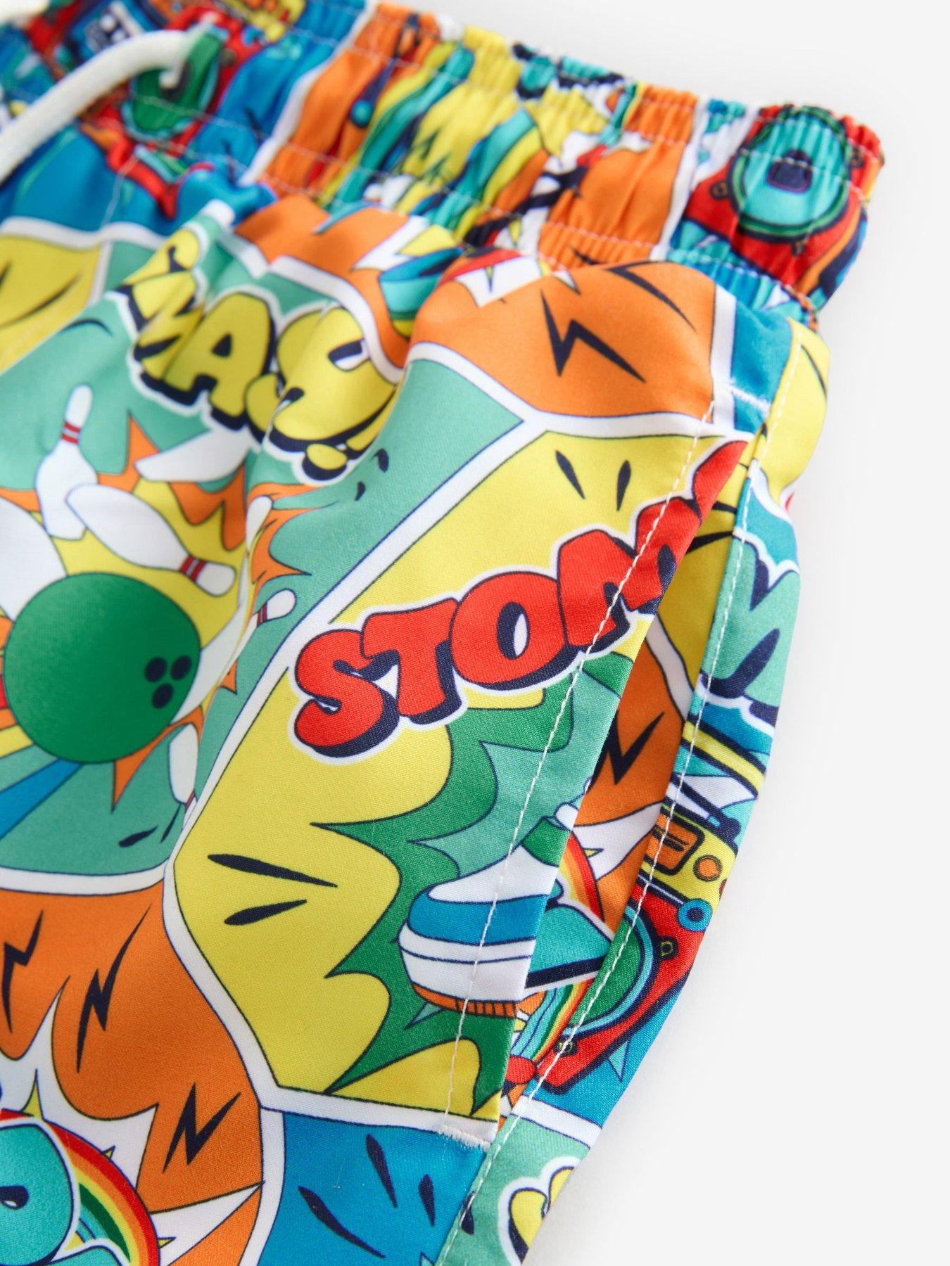 Image 2 of 5 of Little Bird Comic Print Swim Shorts - Multi