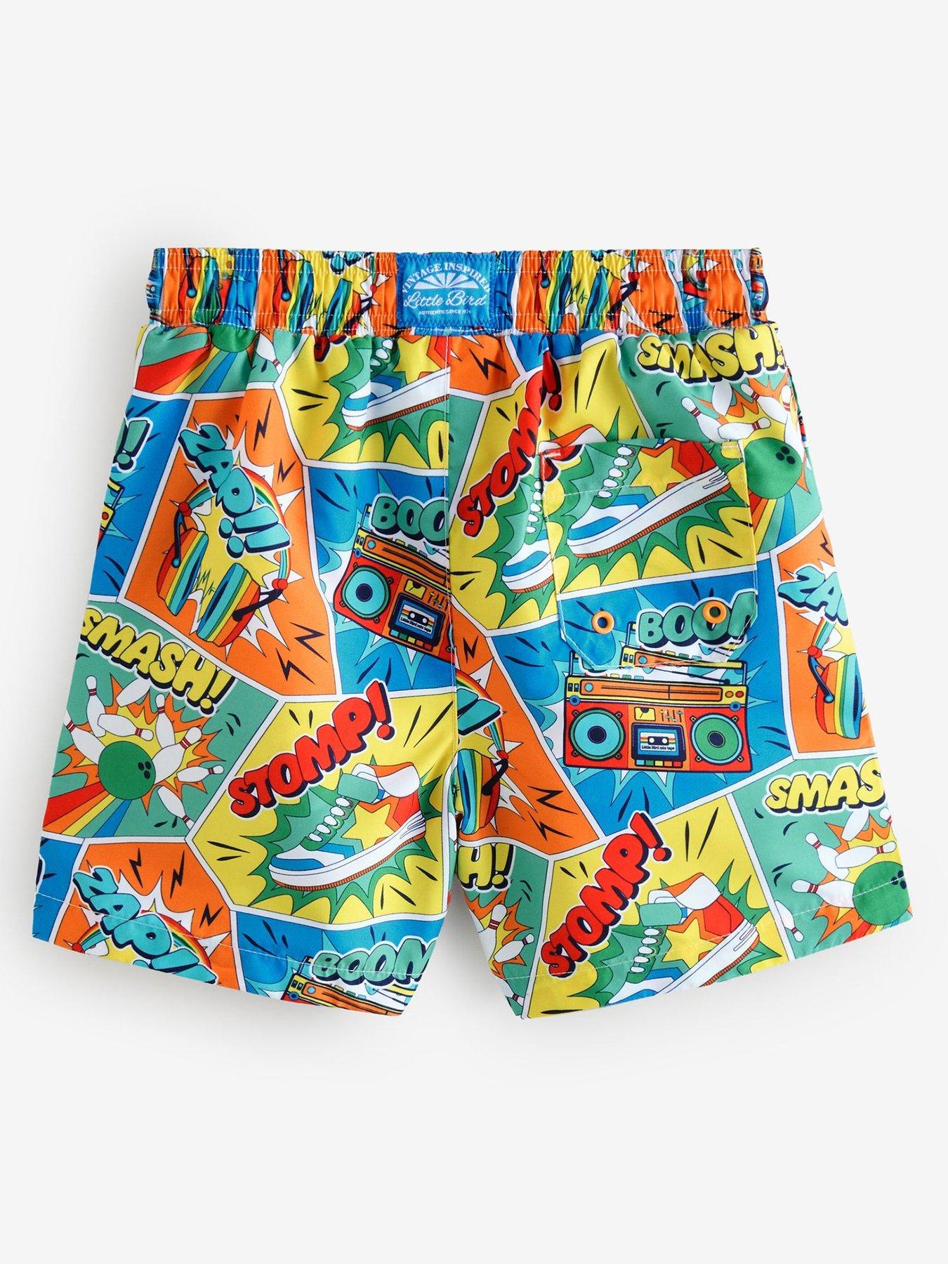 Image 3 of 5 of Little Bird Comic Print Swim Shorts - Multi