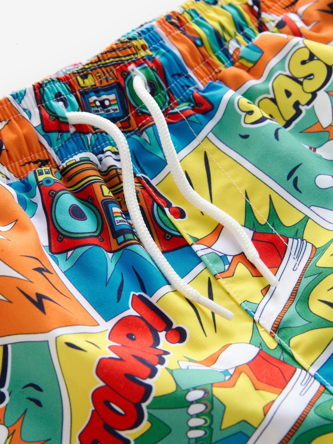 Image 4 of 5 of Little Bird Comic Print Swim Shorts - Multi