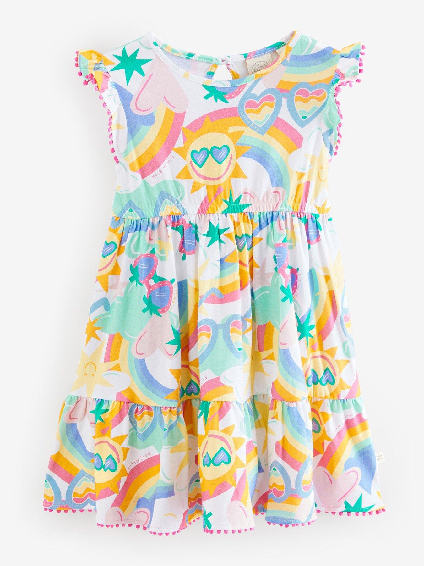 undefined Girls Sun Rainbow Printed Dress - Multi