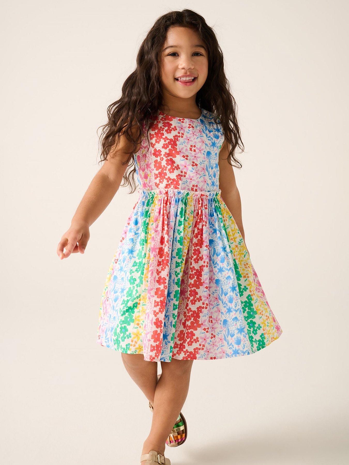 undefined Girls Rainbow Floral Dress - Multi