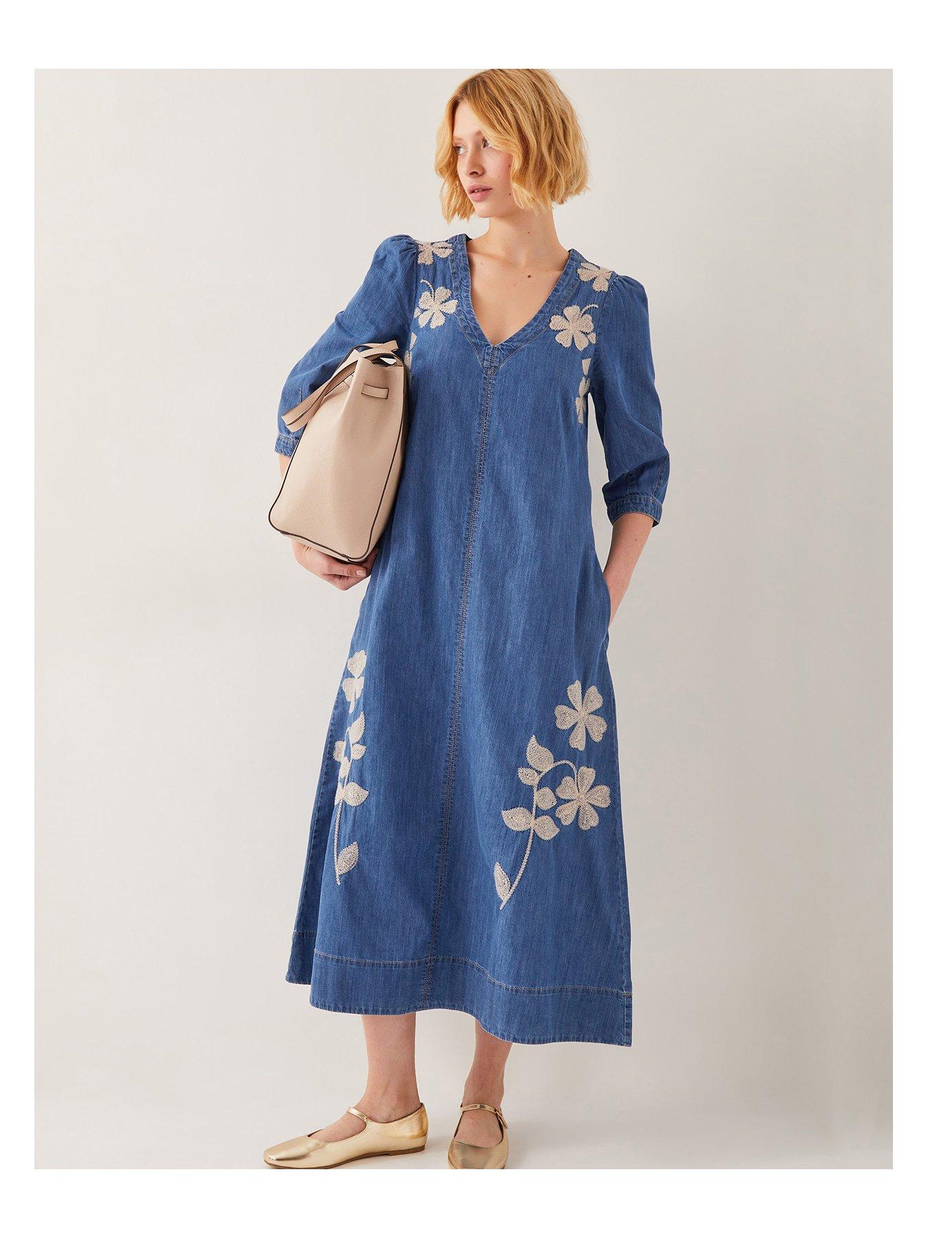 monsoon denim dress Just another everyday outfit for a mum who likes to dress with intention  , How cute is this denim dress with the sailor collar. I just  loveeeeeeee!, Dress and bag @monsoon , Shoes