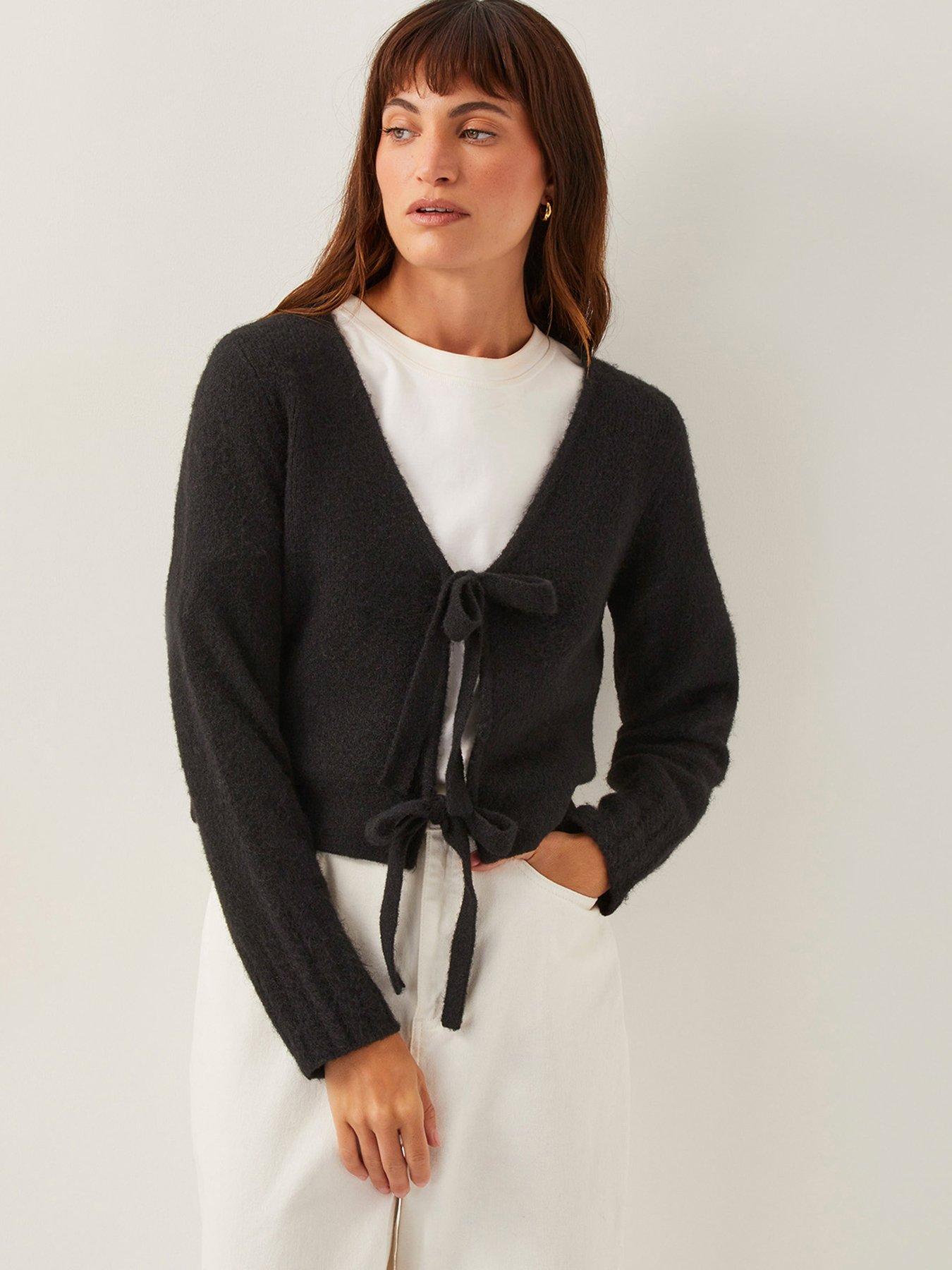 undefined Tina Tie Cardigan - Black