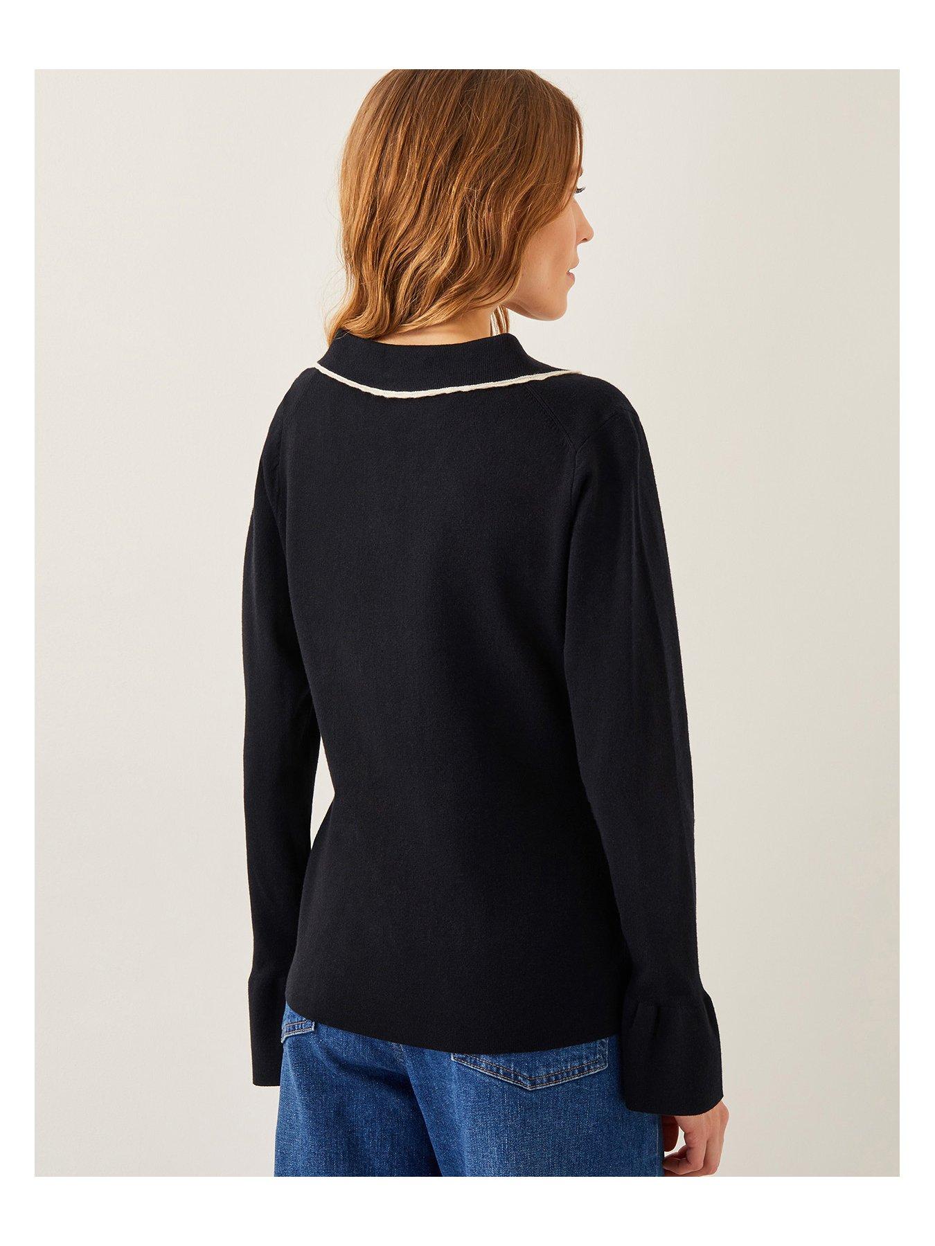 Image 2 of 5 of Monsoon Bray Button Cardigan - Black