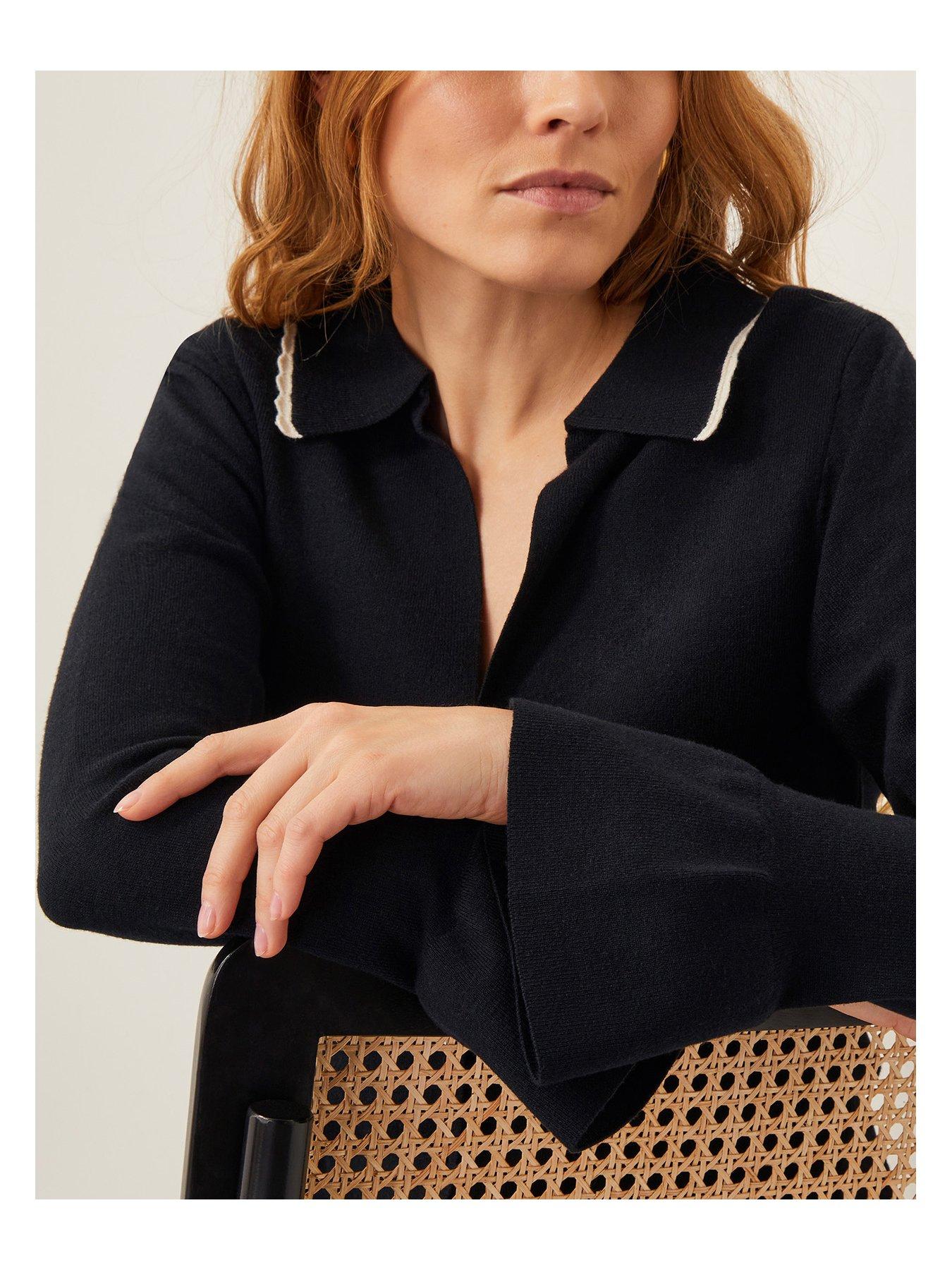 Image 5 of 5 of Monsoon Bray Button Cardigan - Black