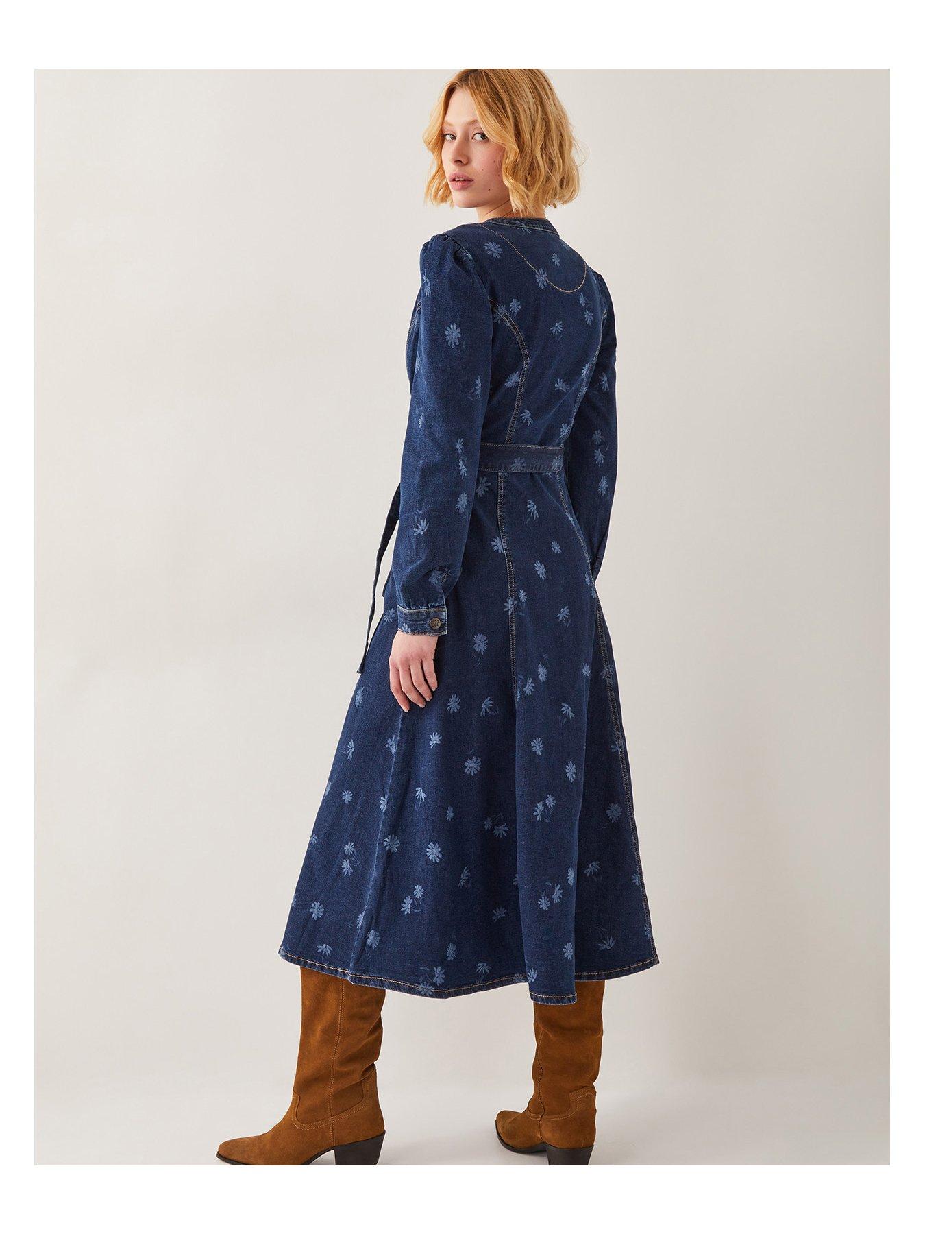 monsoon lulu denim dress Monsoon Lulu Daisy Dress - Denim