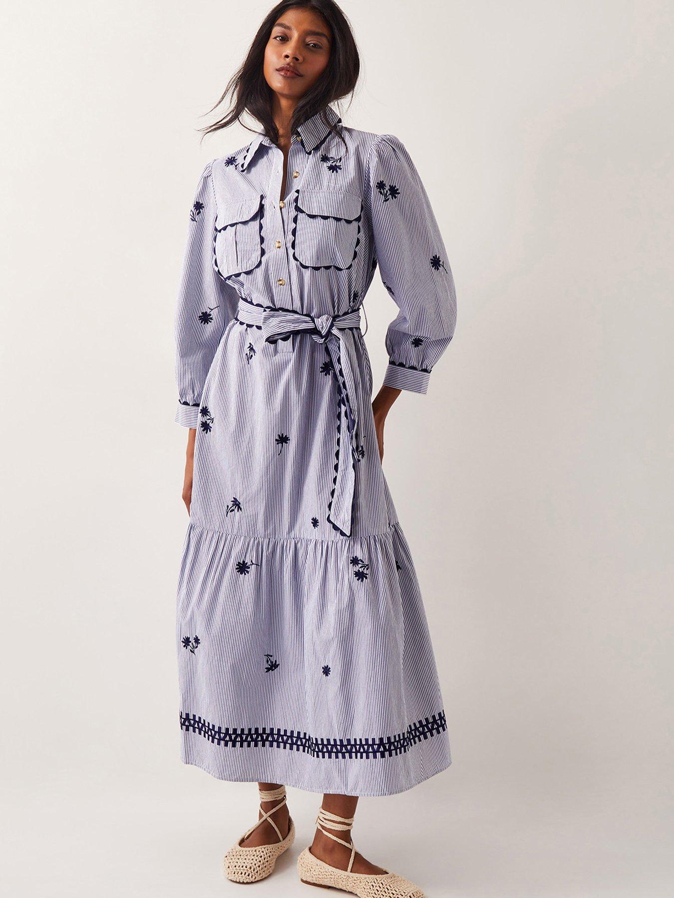 undefined Amelia Shirt Dress - Navy