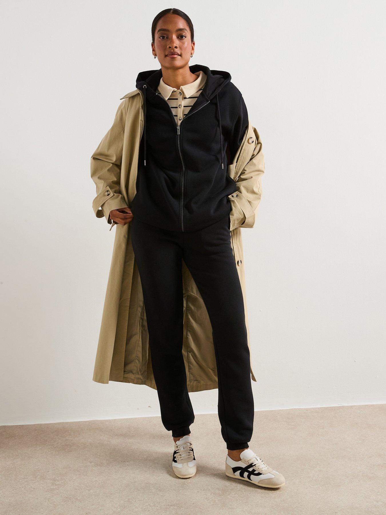 V by Very The Essential Oversized Zip Through Hoodie - Black