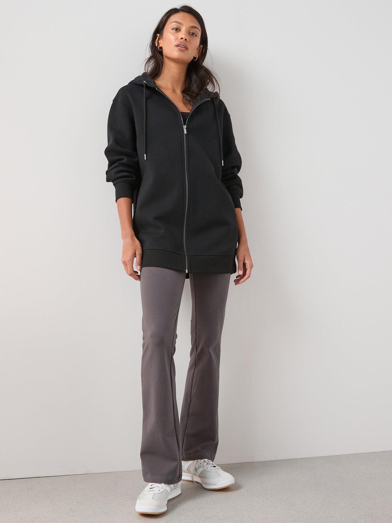 Image 4 of 6 of The Very Collection Zip Up Relaxed Hoodie - Black