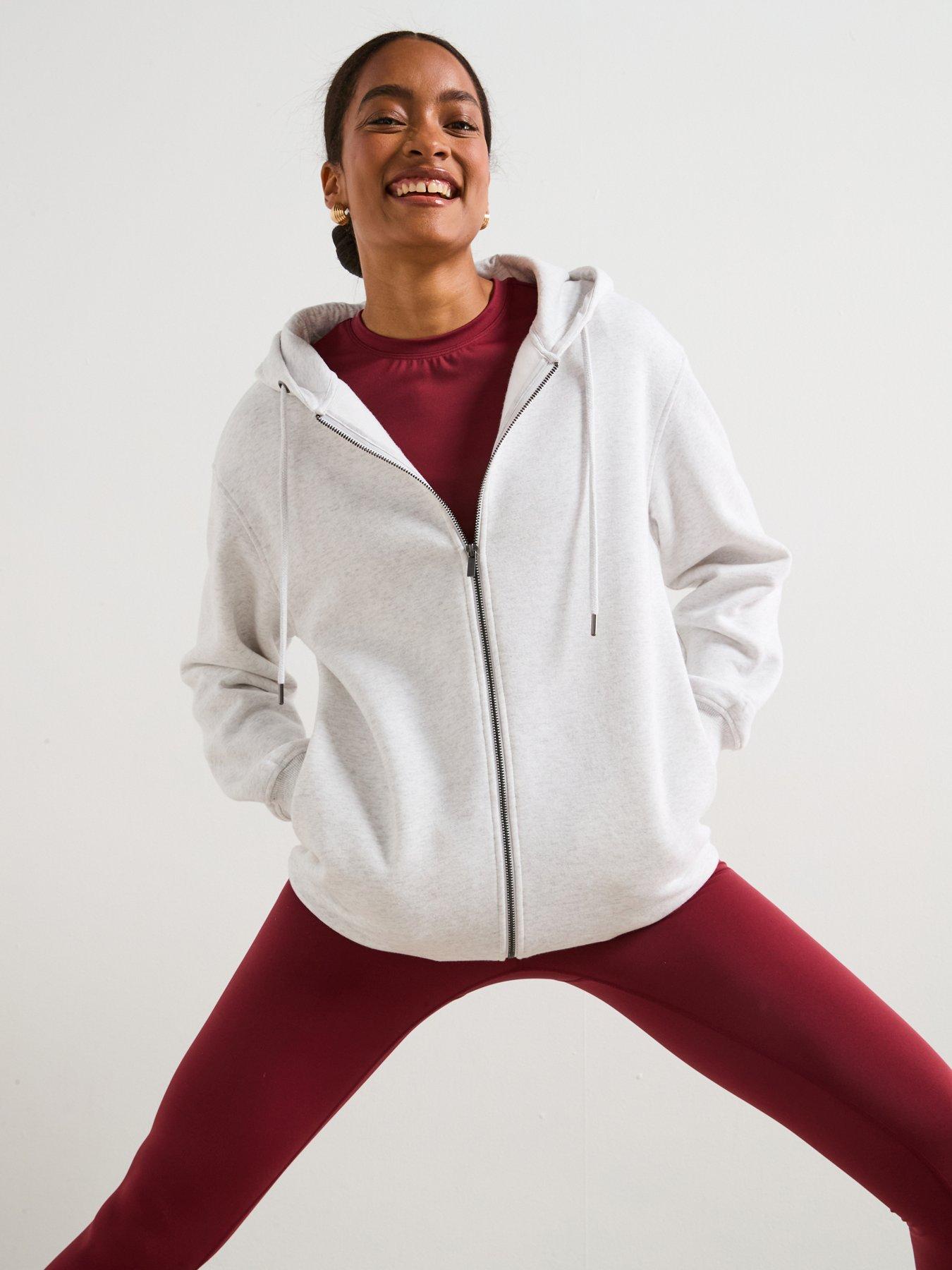 V by Very The Essential Oversized Zip Through Hoodie - Light Grey