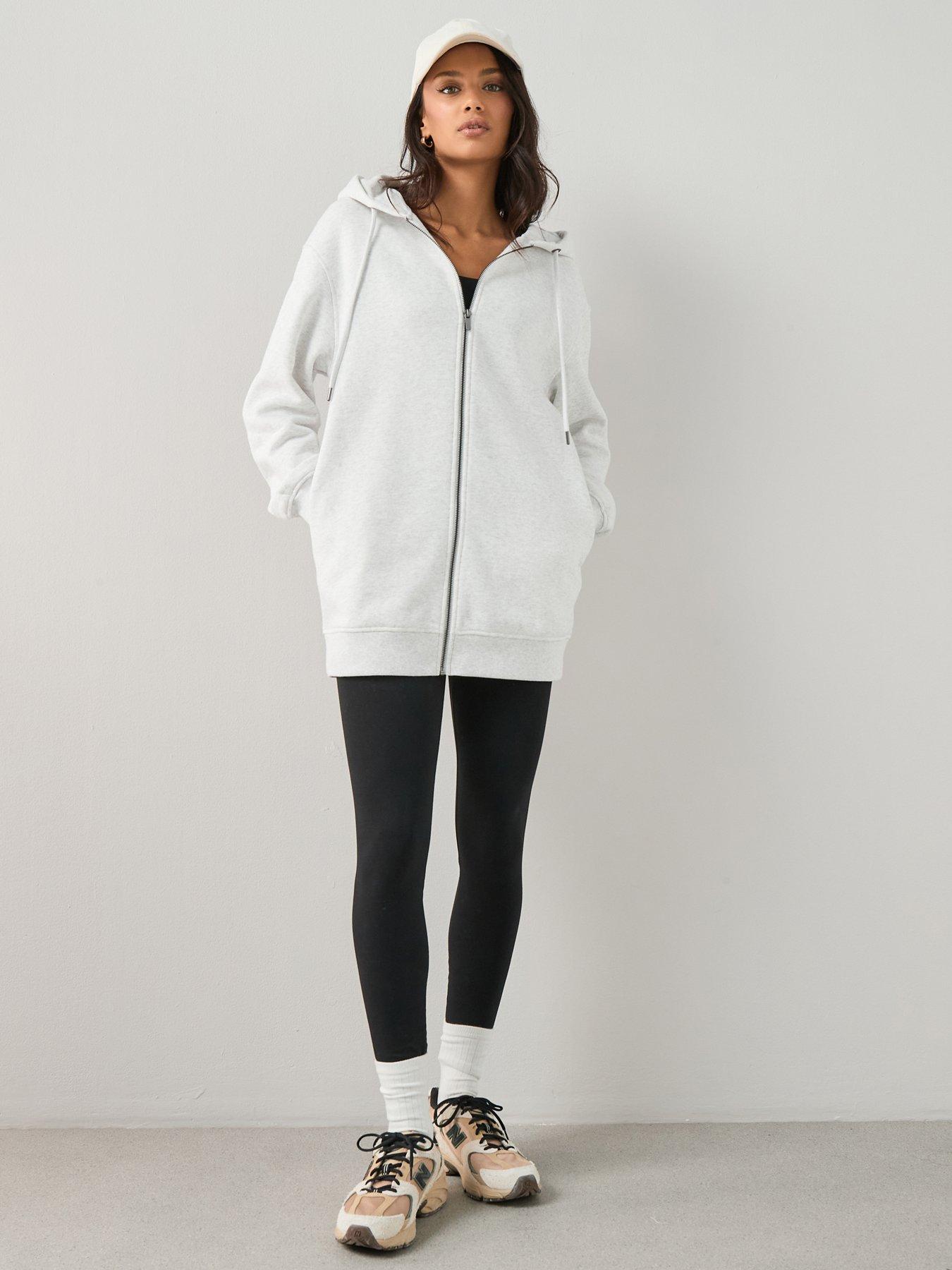 The Very Collection Zip Up Relaxed Hoodie - Grey