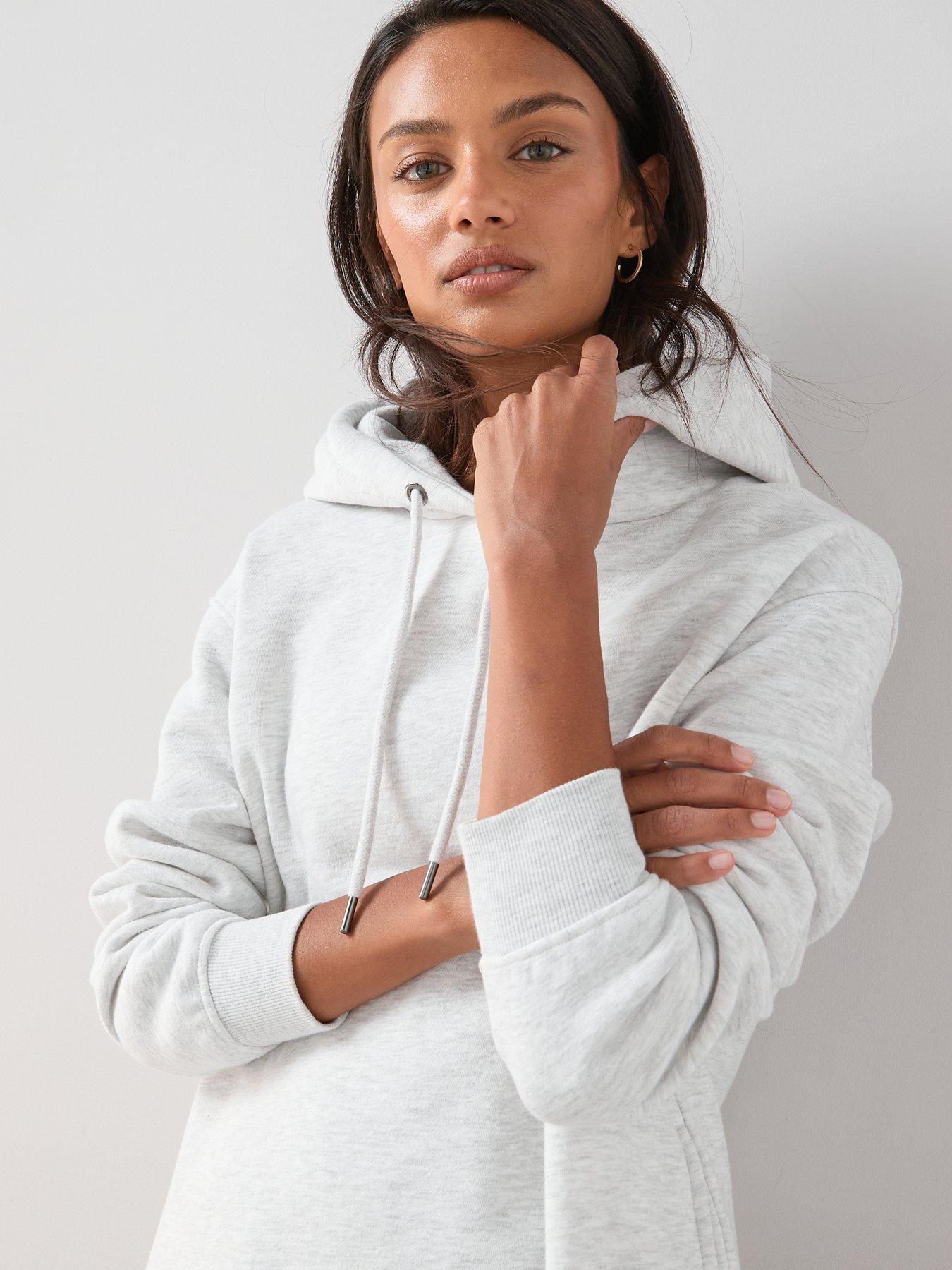 Image 6 of 6 of The Very Collection Longline Hoodie With Side Splits - Grey