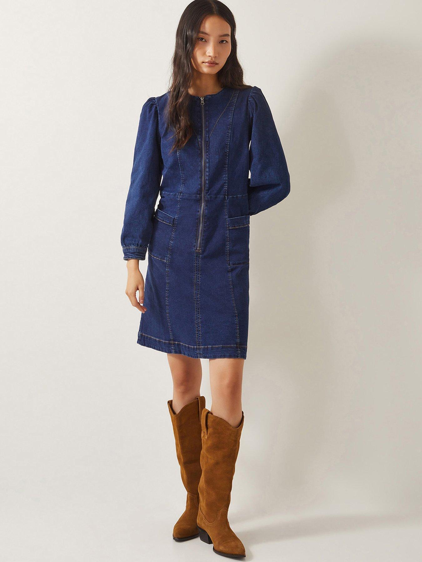 undefined Katlyn Zip Mini Dress - Blue