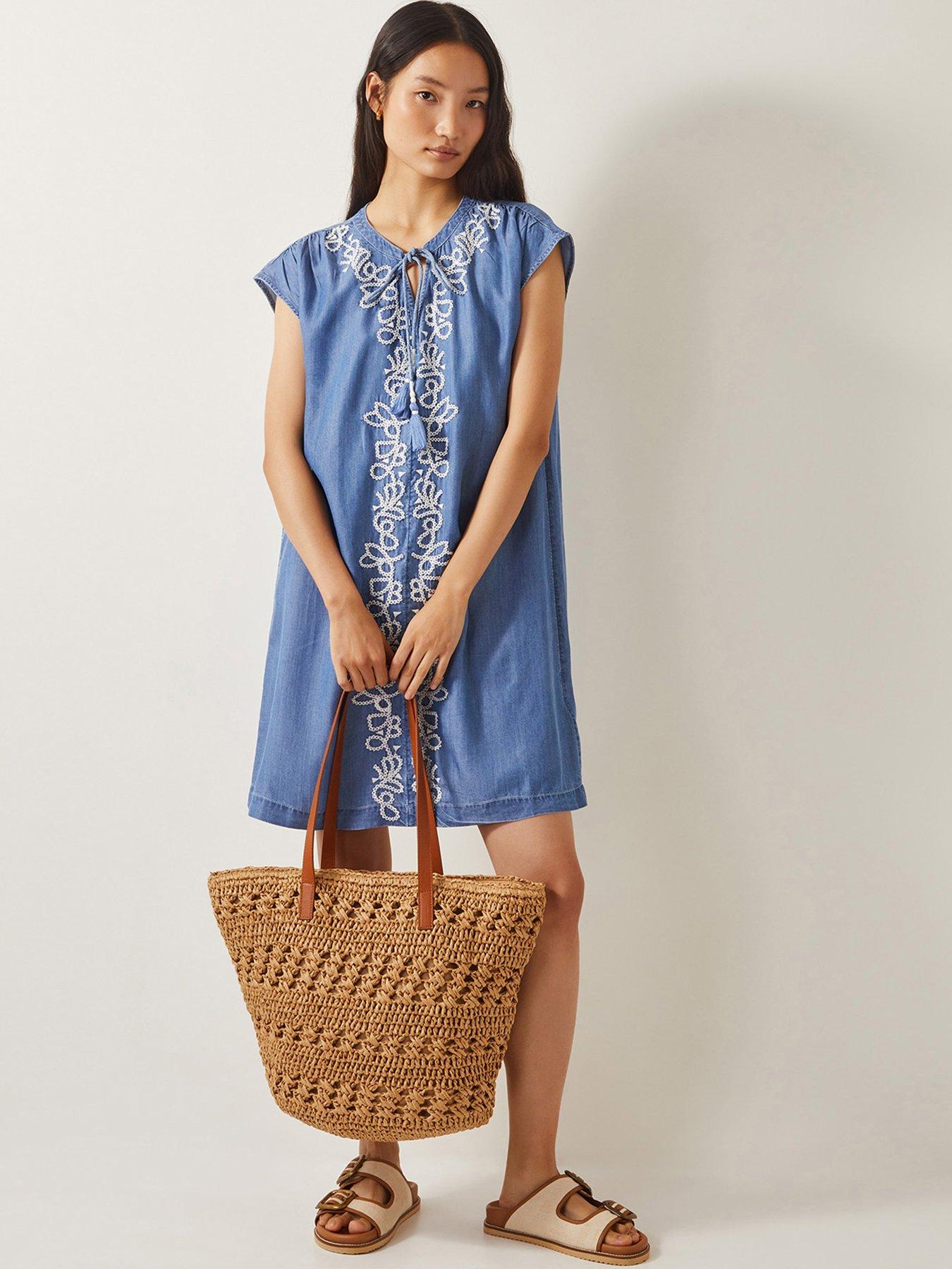 undefined Isolde Lyocell Dress - Denim Blue