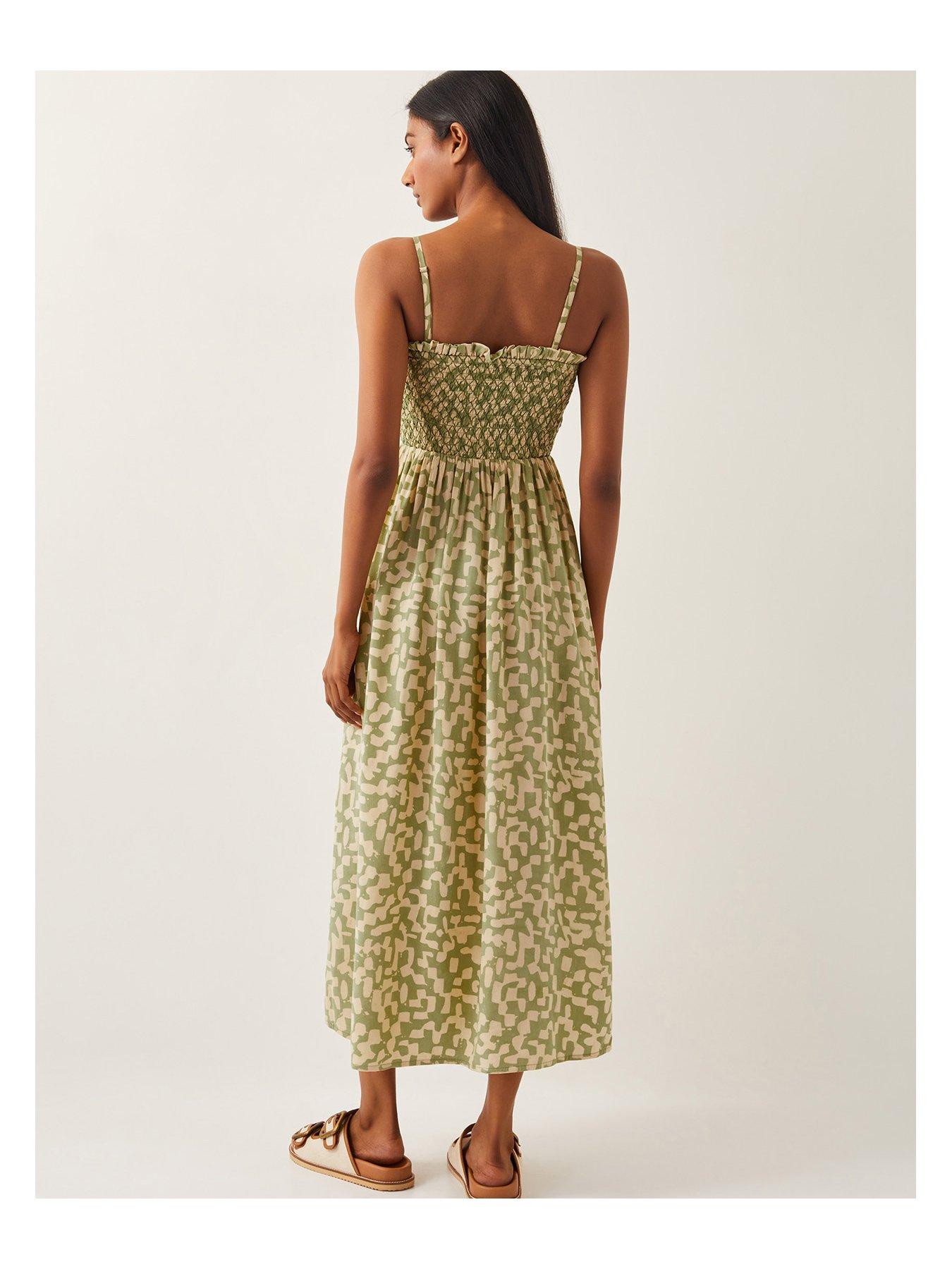 Image 2 of 5 of Monsoon Ania Geometric Bandeau Dress - Green