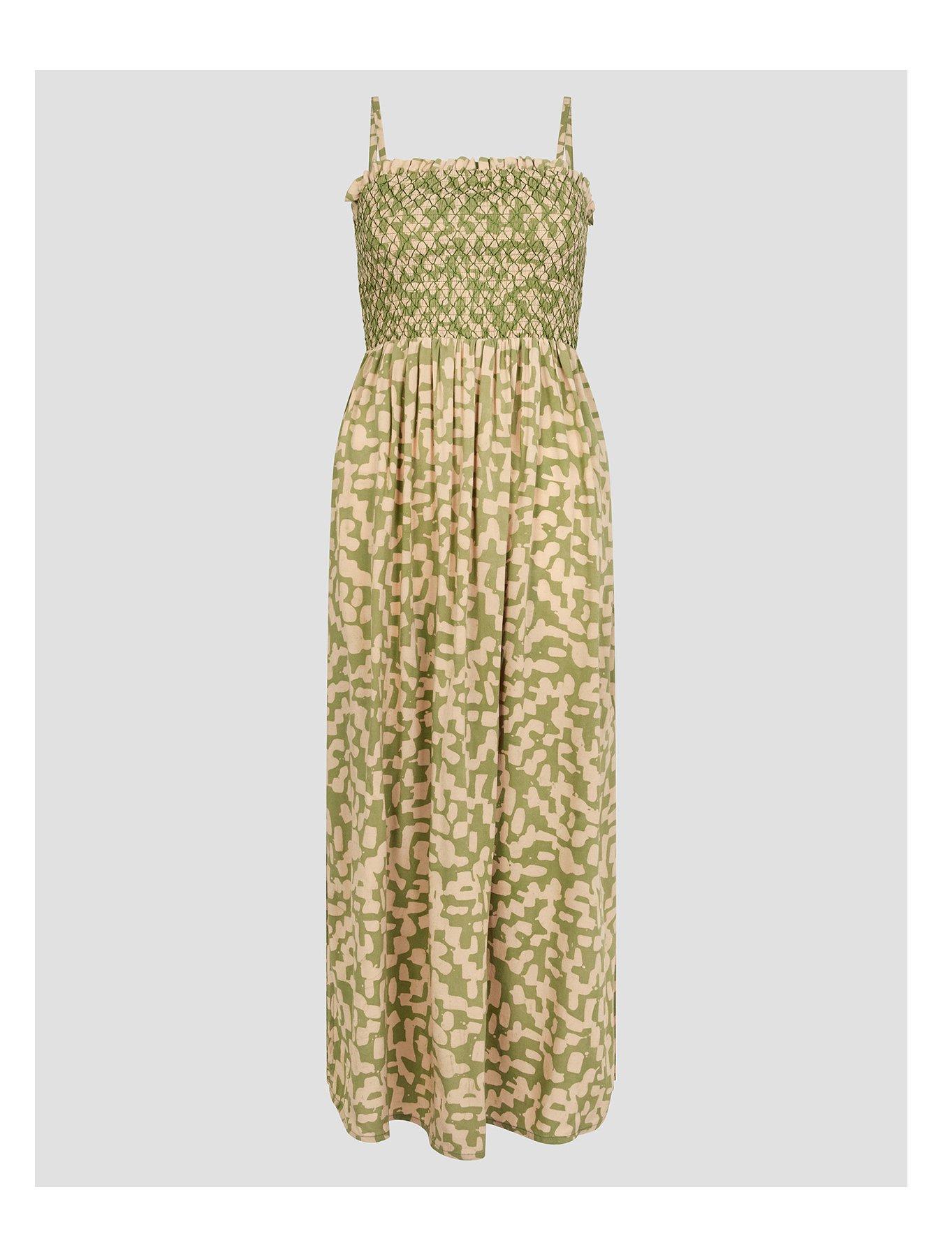Image 3 of 5 of Monsoon Ania Geometric Bandeau Dress - Green
