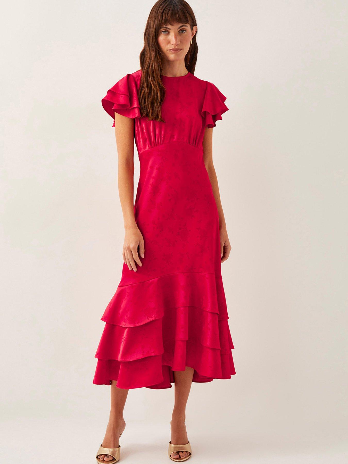 undefined Ester Satin Dress - Red