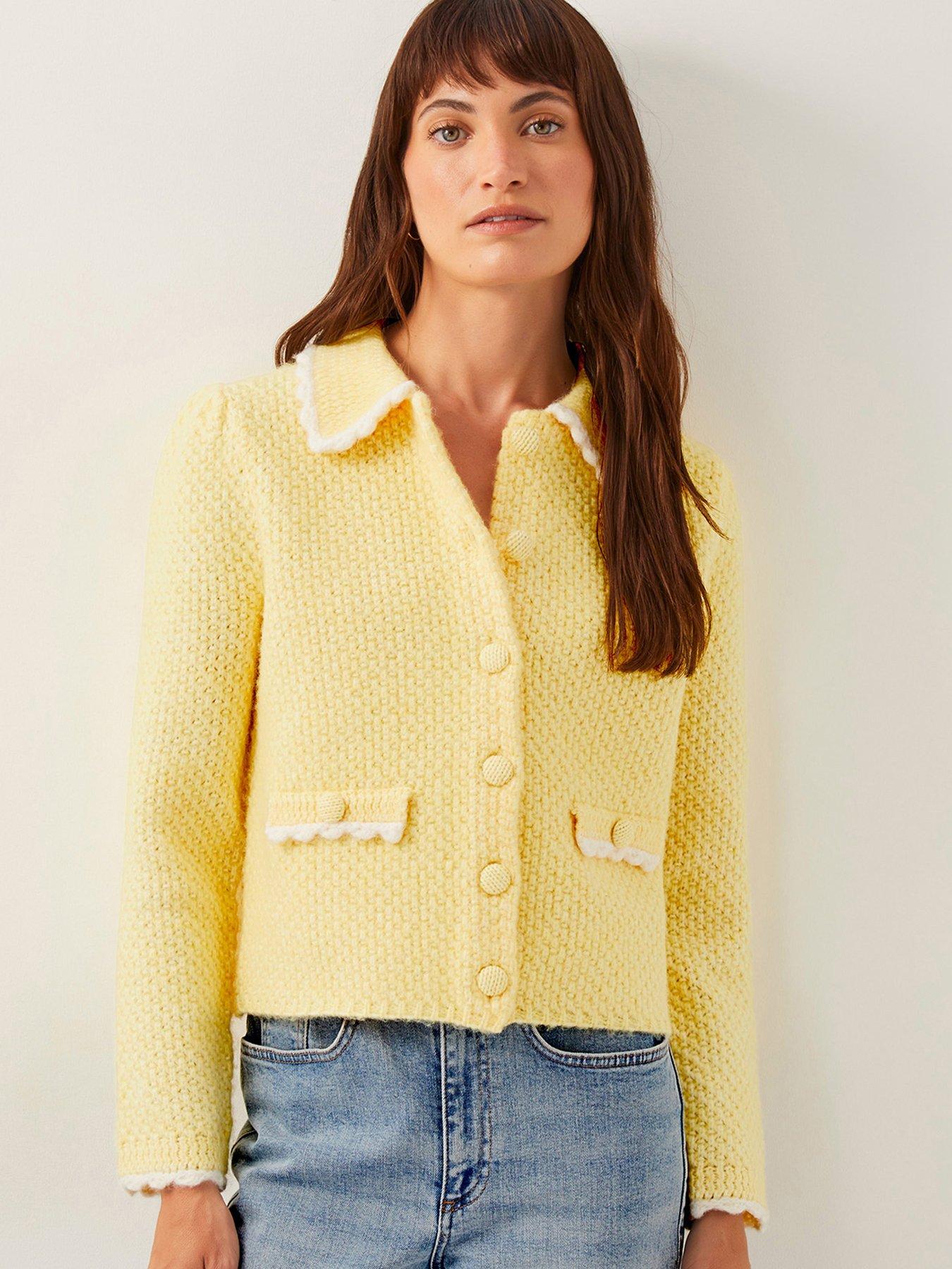 Image 1 of 5 of Monsoon Nina Knit Jacket - Yellow