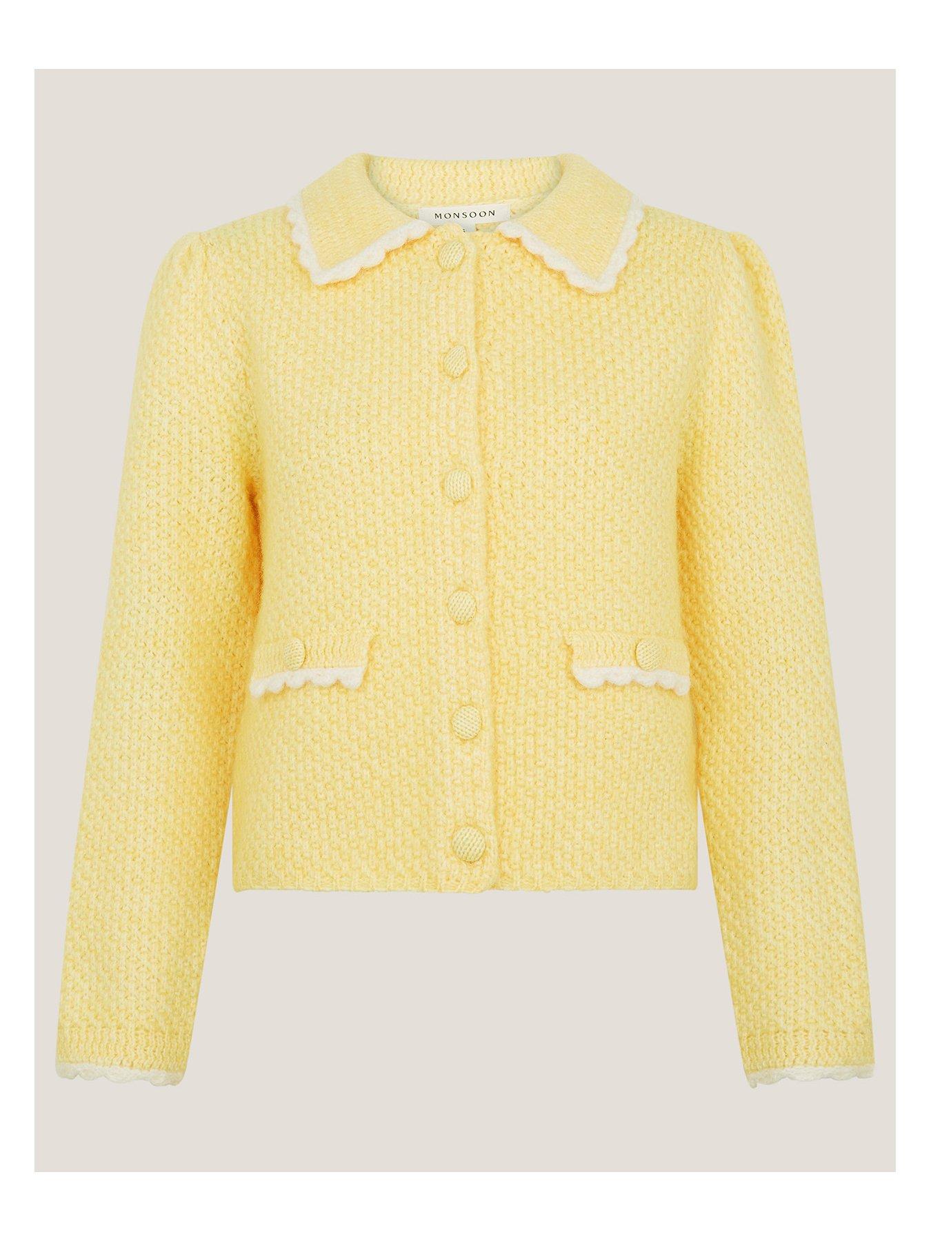 Image 3 of 5 of Monsoon Nina Knit Jacket - Yellow