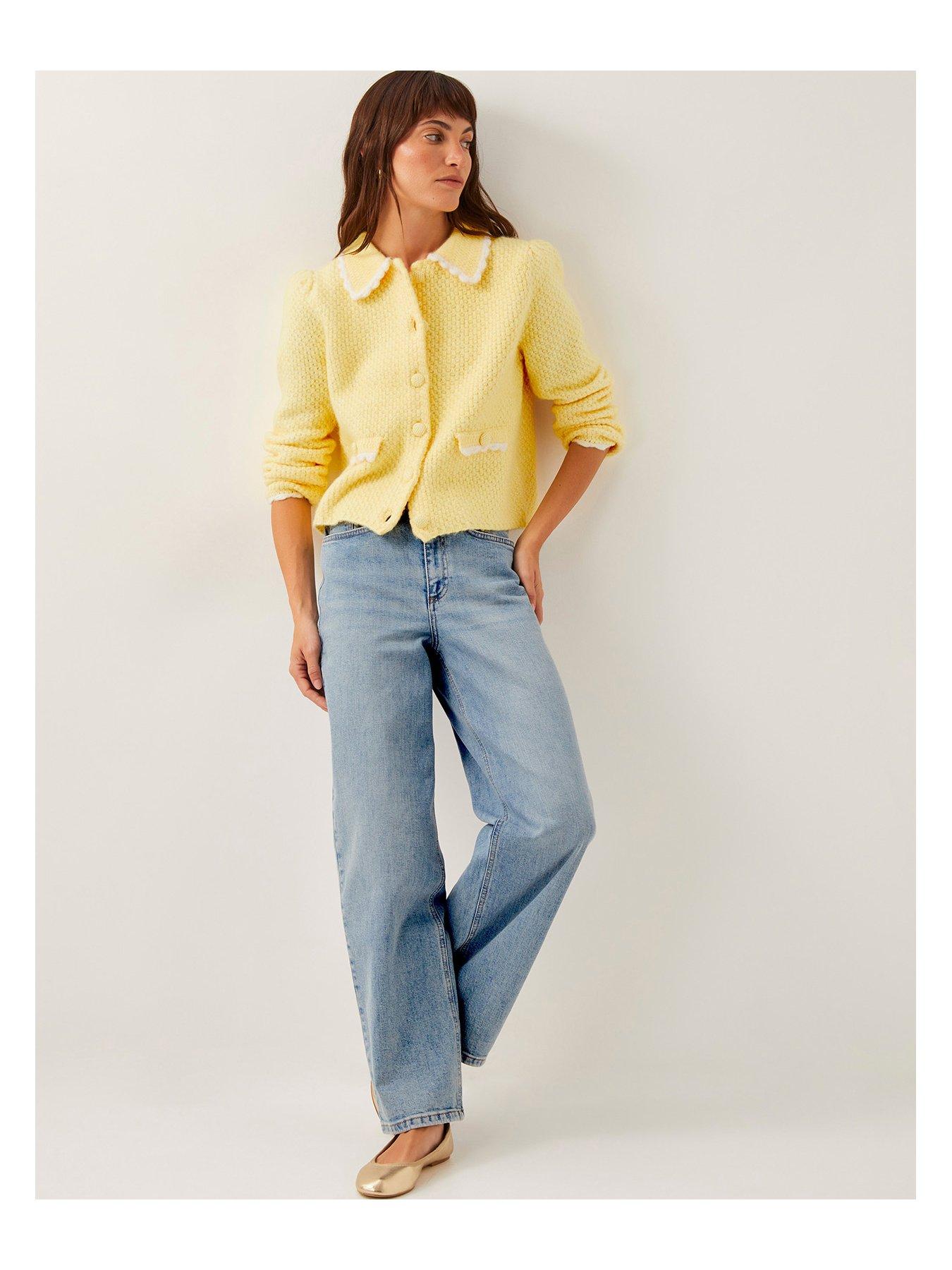 Image 4 of 5 of Monsoon Nina Knit Jacket - Yellow