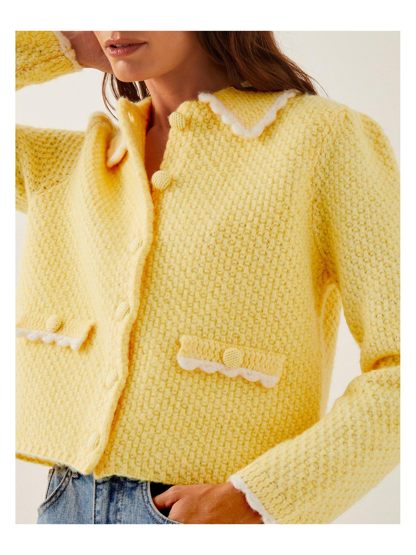 Image 5 of 5 of Monsoon Nina Knit Jacket - Yellow