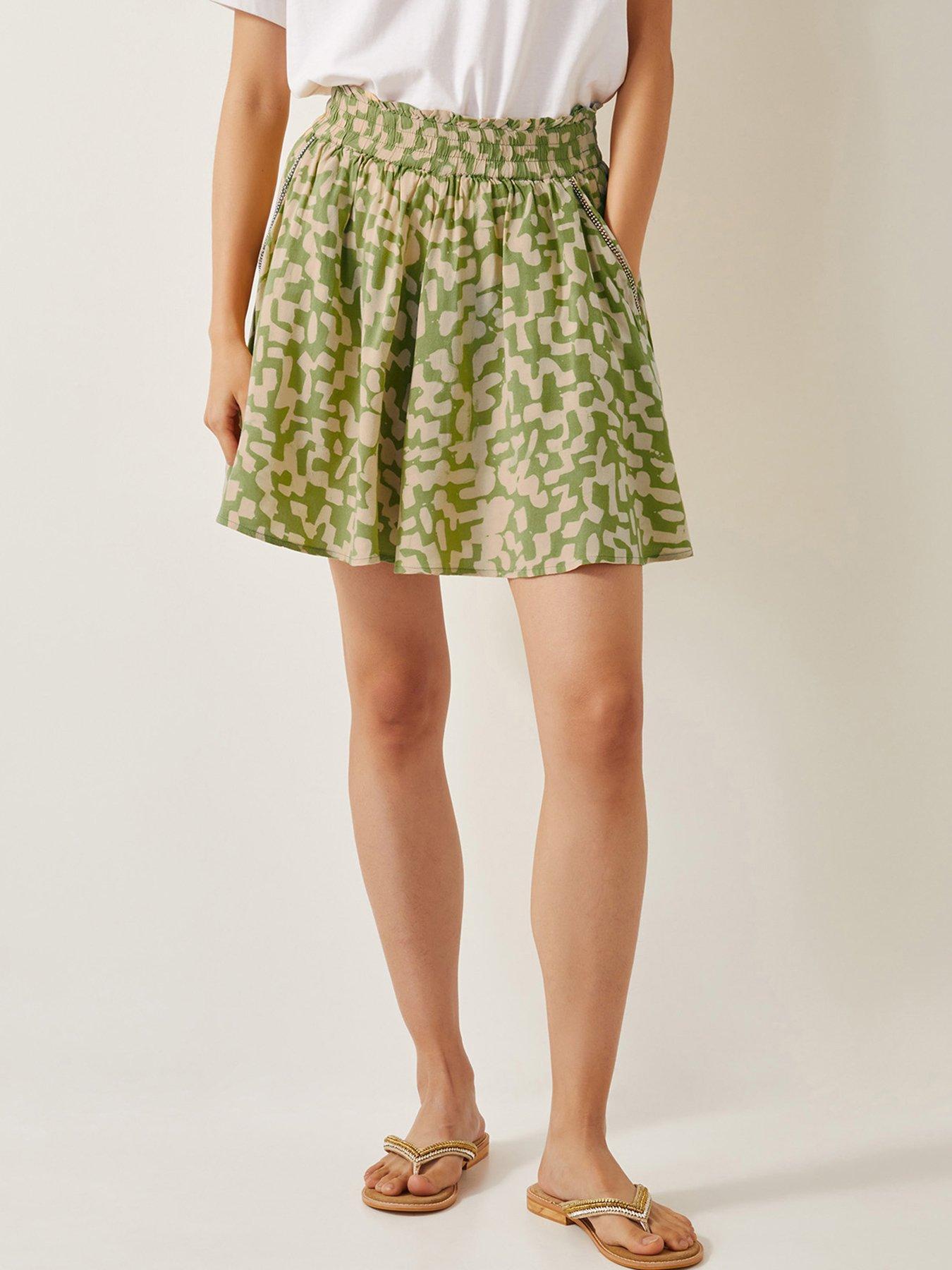 Monsoon Ania Print Shorts - Green | Very