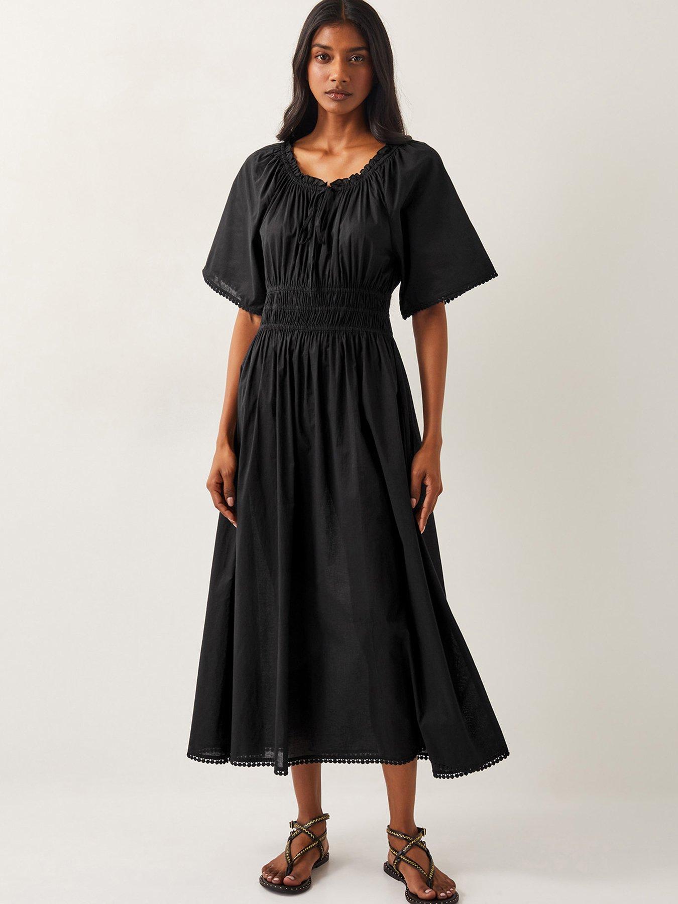 undefined Nora Midi Dress - Black