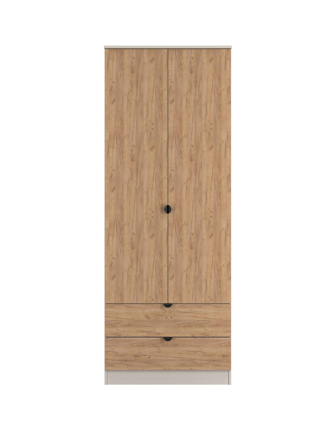 Image 2 of 7 of SWIFT Nefeli&nbsp;Ready Assembled&nbsp;2 Door, 2 Drawer Wardrobe - Oak/Taupe